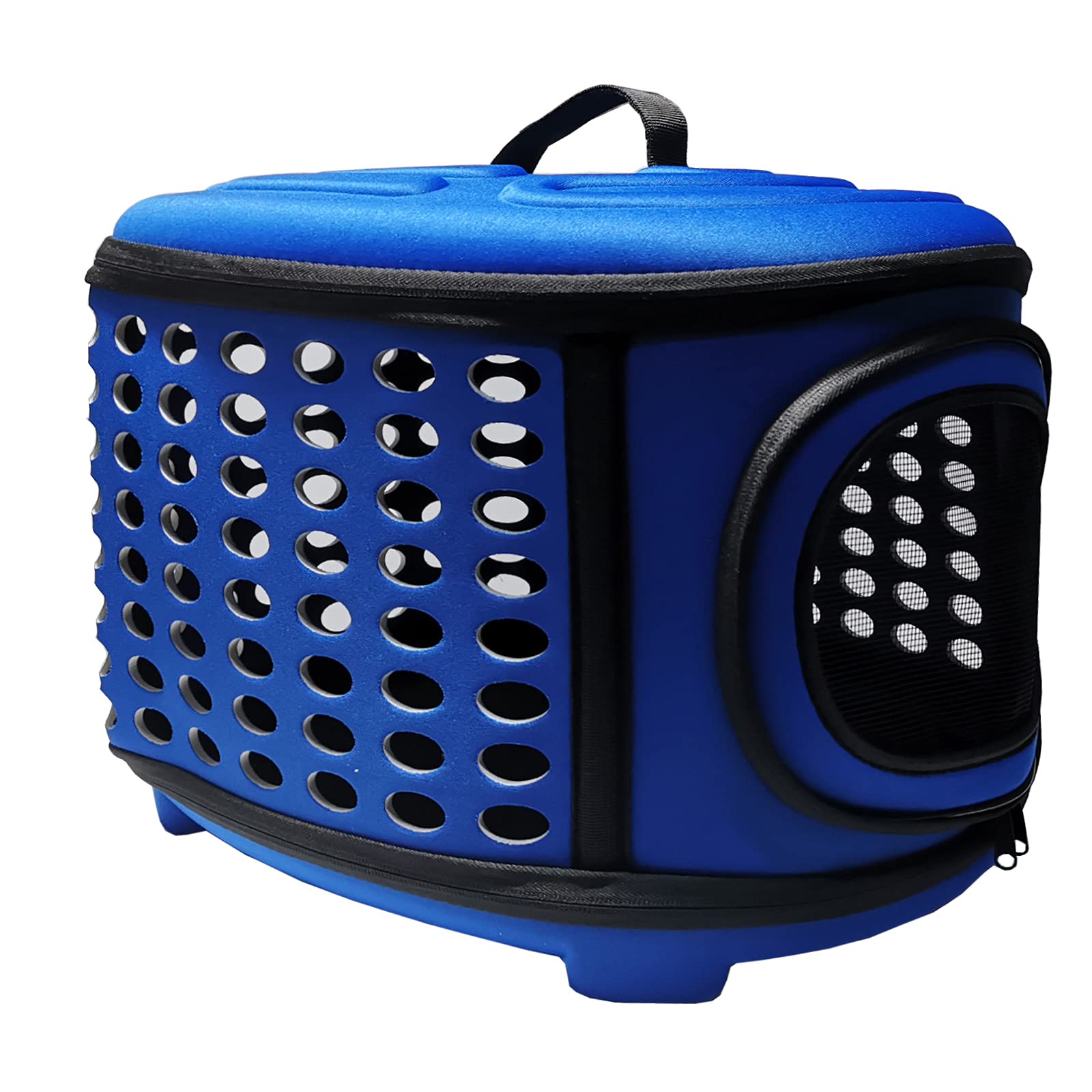 Collapsible Hard-Sided Cat Carrier for Travel - Ventilated Pet Carrier for Small Dogs, Cats & Guinea Pigs - Airline Approved Pet Crate for Car Rides & Vet Visits - Durable Blue Pet Travel Cage (Perfect for Road Trips, Vet Appointments & Air Travel)