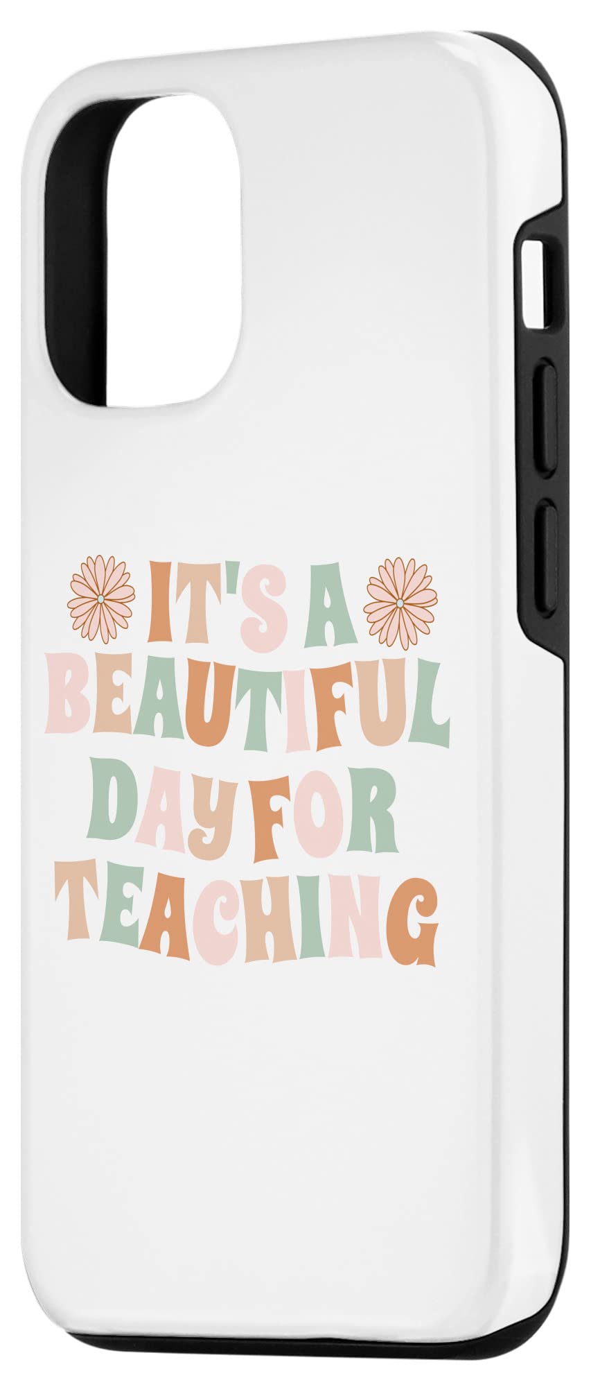 iPhone 12/12 Pro Retro Teacher Case - Cute Floral Design Protective Phone Cover for Women, Students & Educators - Perfect for Classroom, School & Teaching Scenes
