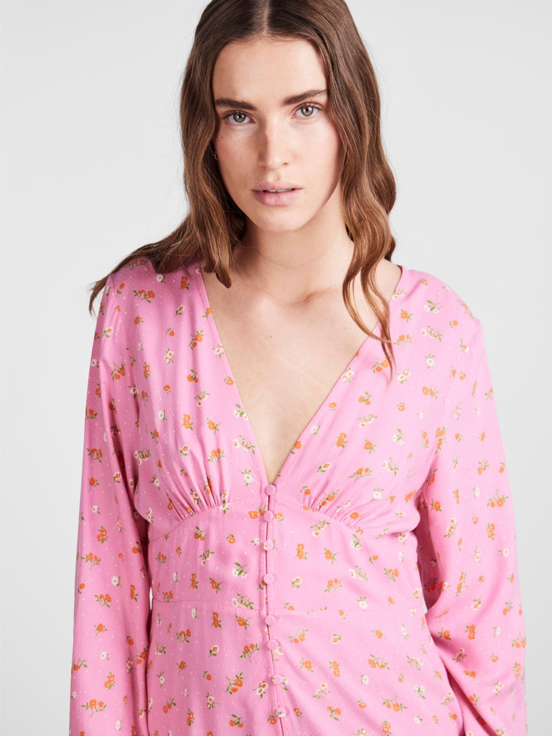 Kennedy Dress with Sachet Pink Floral Print - Elegant Women's Summer Dress for Parties, Weddings & Date Nights