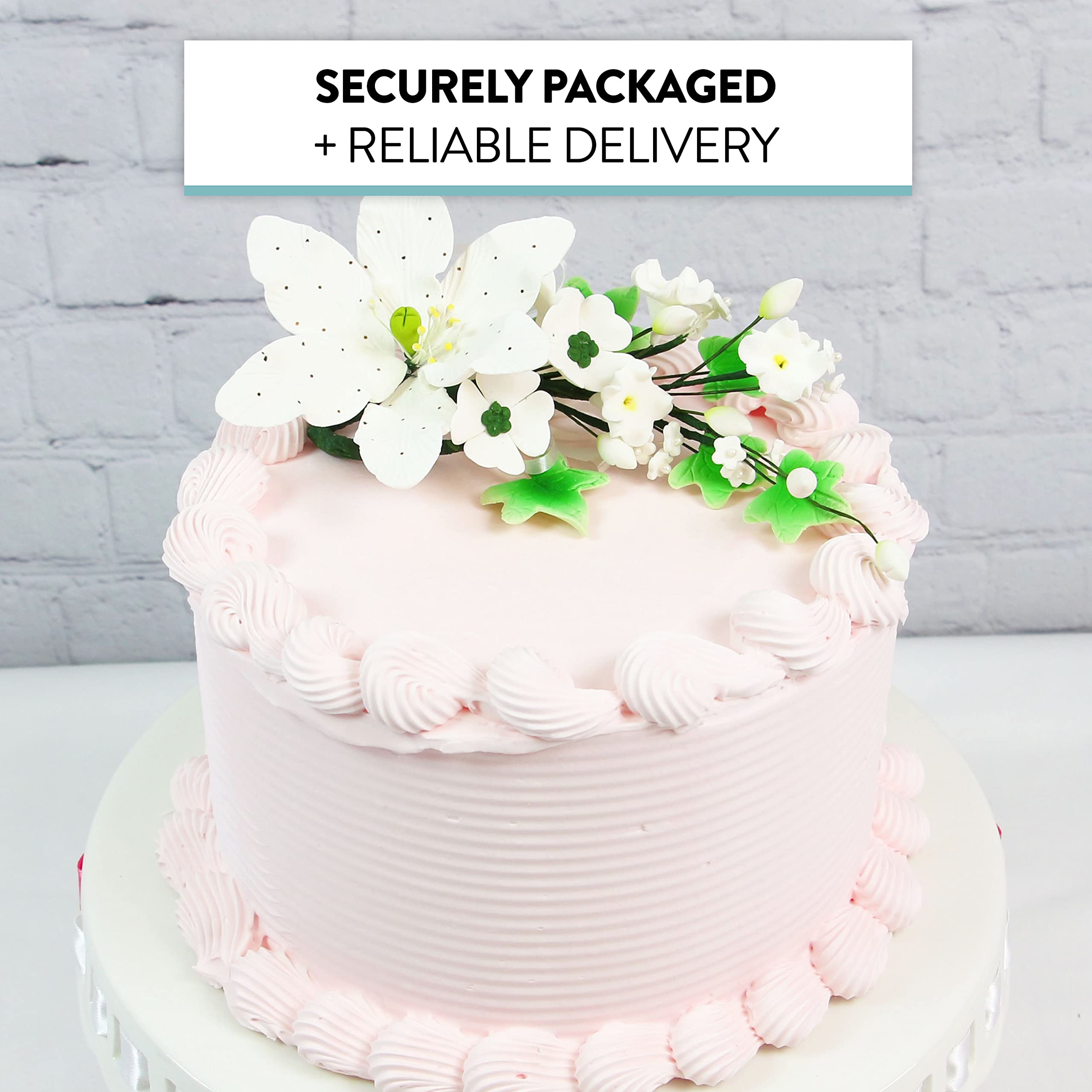 Chef Alan Tetreault White Sugar Cake Flowers - Wedding Cake & Easter Lily Topper Spray (1 Count) | Edible Decor for Cakes, Cupcakes & Desserts | Perfect for Weddings, Easter & Special Occasions