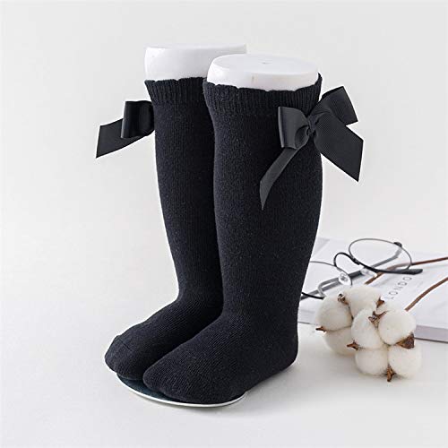 Baby Girls Cute Knee-High Socks | Toddler Tube Socks with Ruffled Bows | Soft Cotton Princess Stockings for Newborns & Infants | Perfect for Dress-Up, Photo Shoots & Everyday Wear