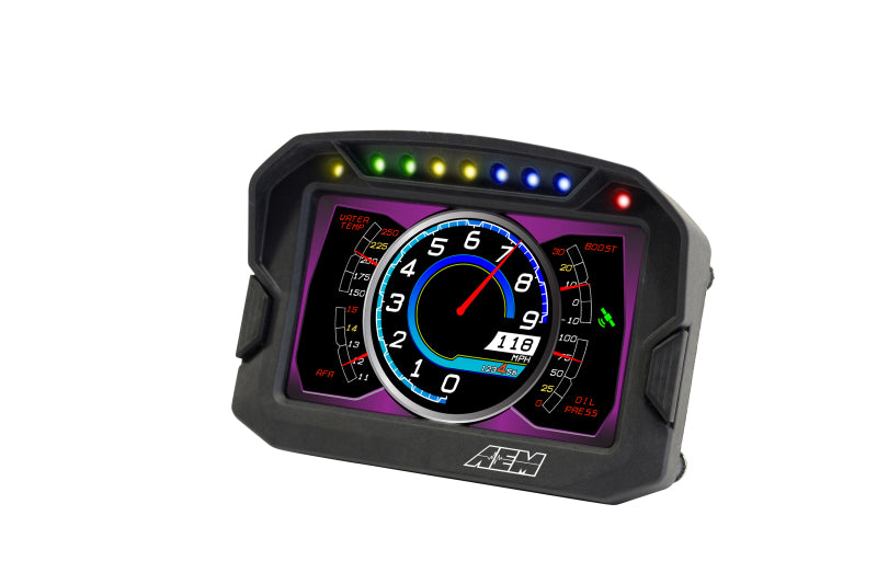 AEM CD-5LG Carbon Fiber Digital Dash Display with Internal 10Hz GPS & Antenna - High-Performance Racing Data Logger for Track, Drift, and Motorsport Applications