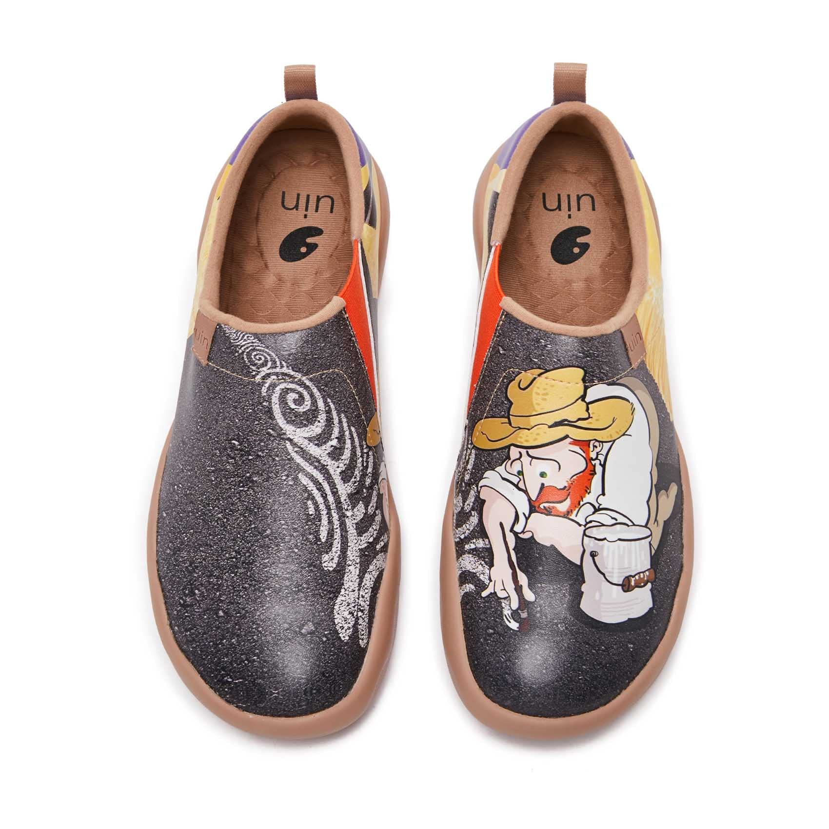 **UIN Men's Slip-On Walking Shoes - Lightweight Travel Loafers, Breathable Microfiber Casual Sneakers for Comfort & Style - Perfect for Travel, Work & Everyday Wear**