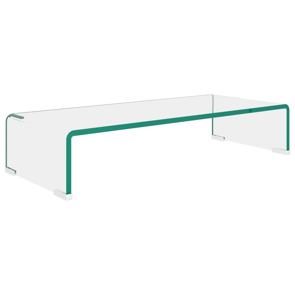 Clear Glass TV Stand & Monitor Riser - 23.6