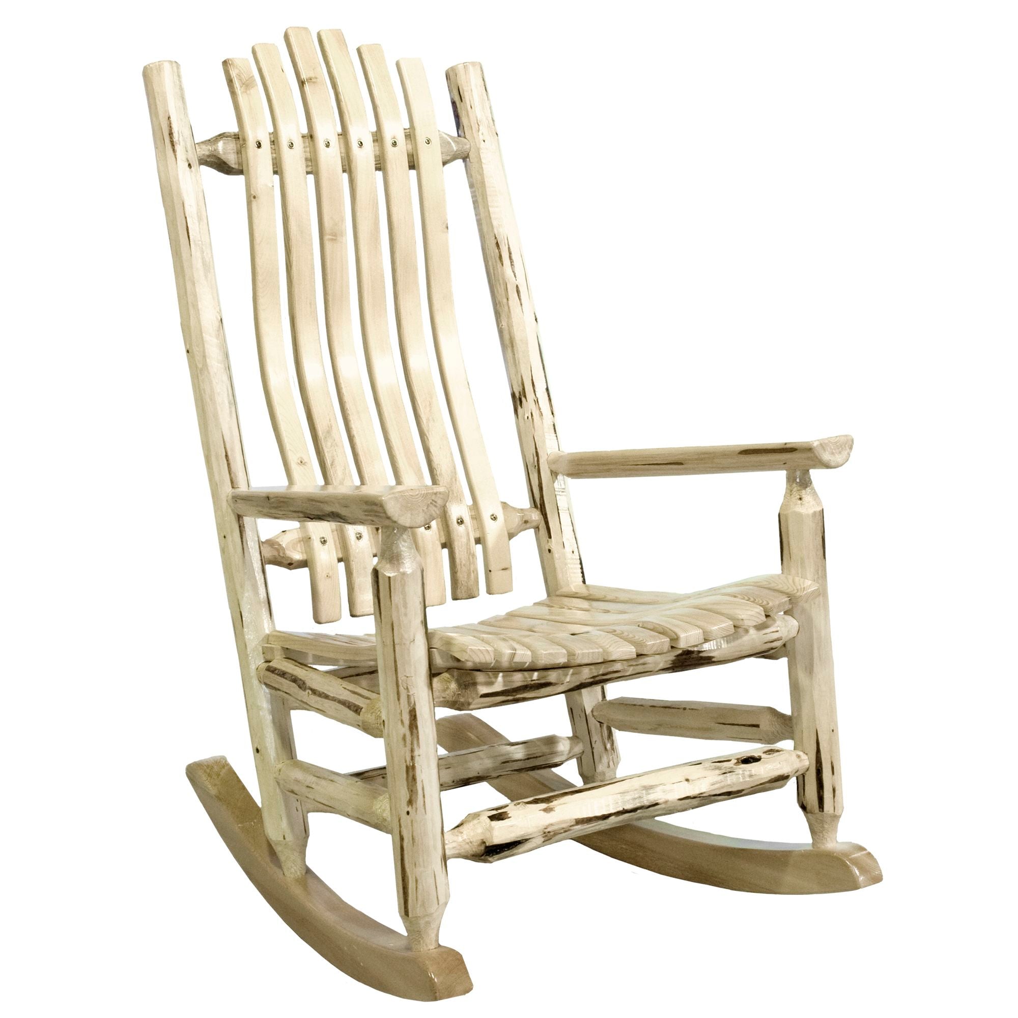 Montana Adult Log Rocker - Heavy Duty Wooden Porch Swing for Outdoor Relaxation - Perfect for Patio, Garden, Backyard & Deck (Weather-Resistant & Comfortable)