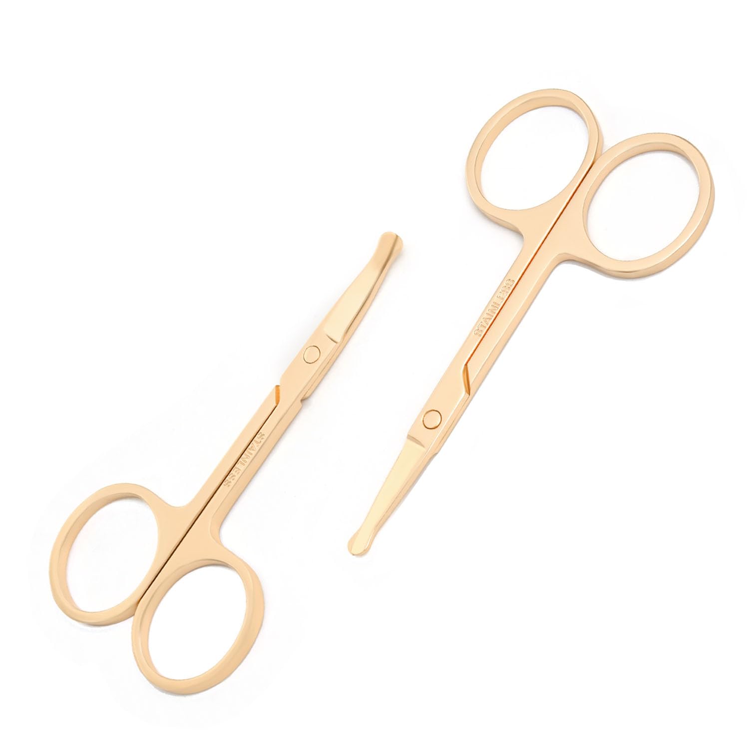 3.5 Inch Silent Pet Grooming Safety Scissors for Cats & Dogs - Ultra Quiet Trimming Shears, Gentle Alternative to Electric Clippers for Sensitive Pets (2 Pack - Curved & Straight Blades) - Perfect for Home Grooming, Puppy/Kitten Care & Nervous Animals