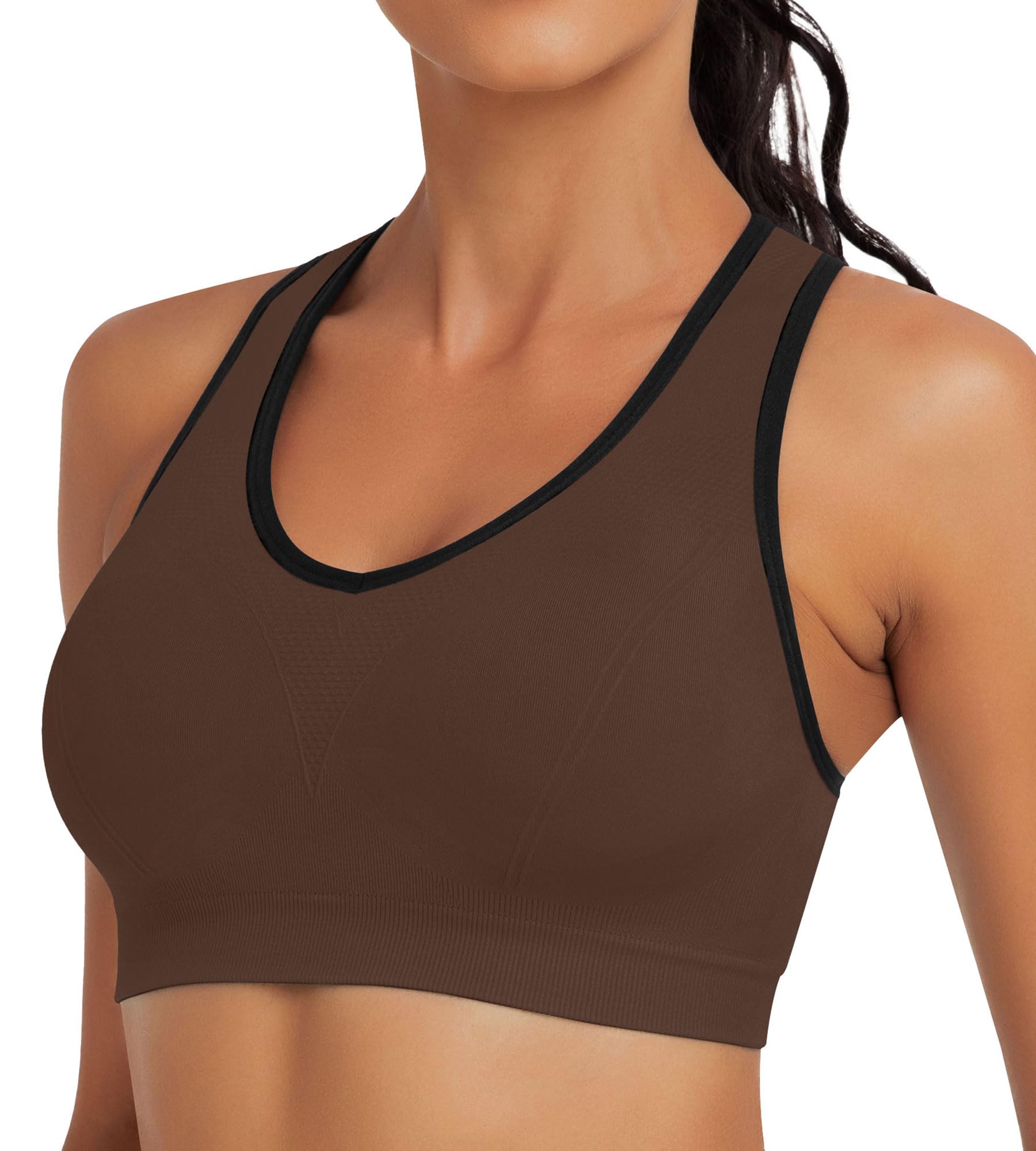 High Impact Racerback Sports Bras for Women with Removable Pads - Supportive Workout Bra for Running, Yoga & Gym - Moisture Wicking Athletic Tank Top for Active Lifestyles