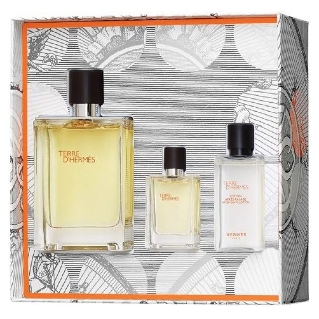 Hermes Terre D'Hermes 3-Piece Cologne Gift Set for Men - Eau de Toilette, After Shave & Body Wash - Perfect for Gifts, Birthdays & Special Occasions