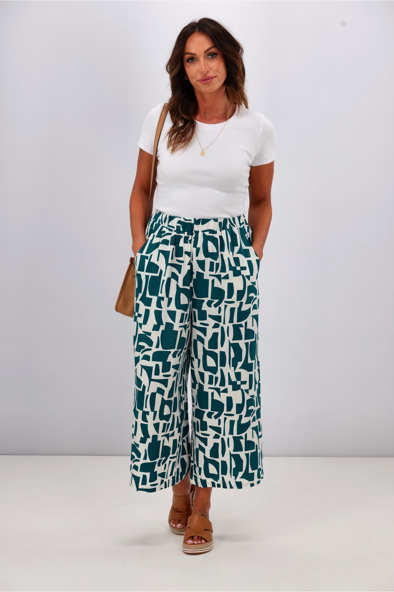Betty Basics Senorita Pant Geo Print - Women's Floral Printed Pants for Casual Wear, Lounge & Boho Style Outfits