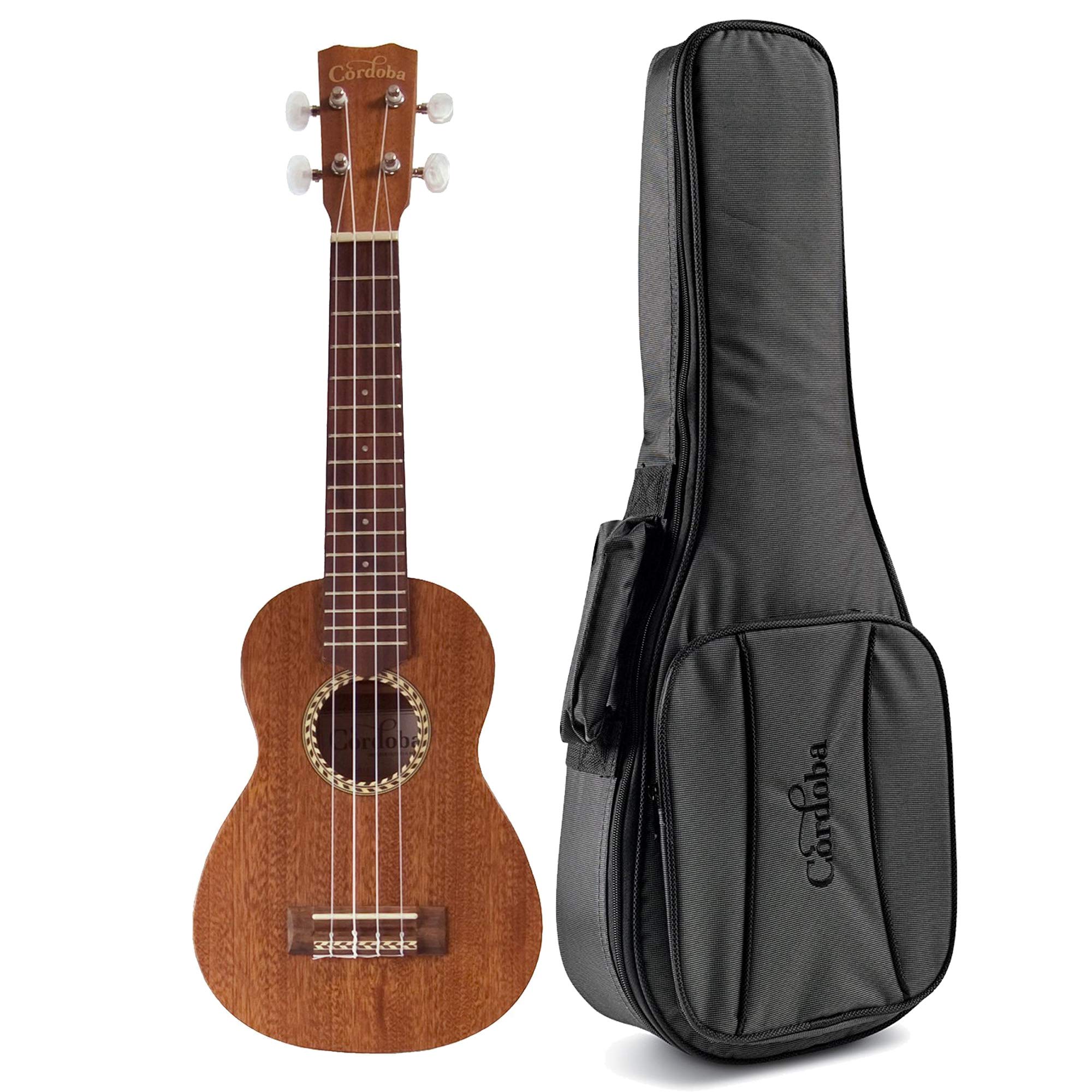 Cordoba 15SM Soprano Ukulele Mahogany Bundle with Gig Bag - Perfect for Beginners, Travel & Live Performances