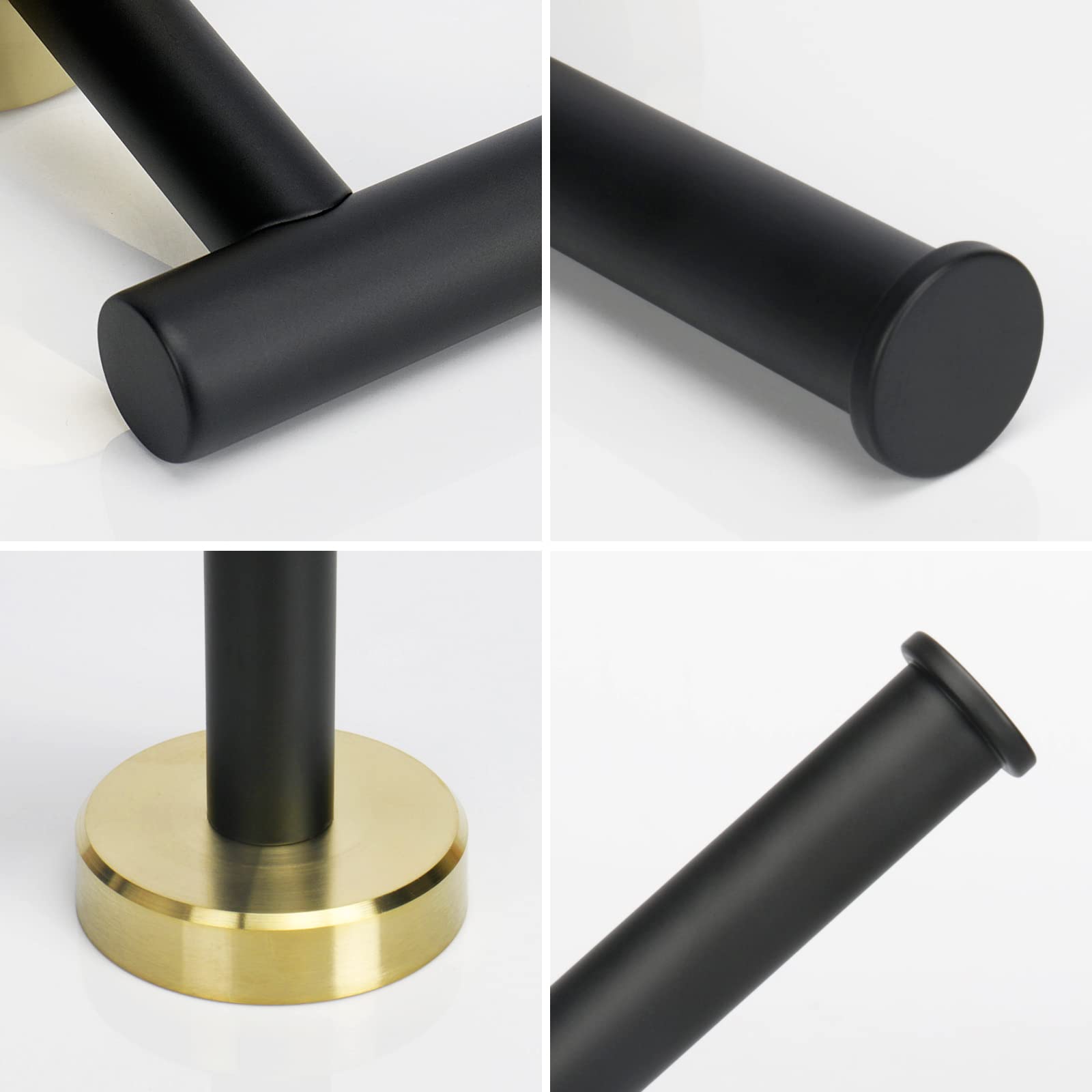 Premium SUS304 Stainless Steel Toilet Paper Holder - Rustproof Wall Mounted Bathroom Tissue Roll Holder for Home, Kitchen & Washroom (1 Pack, Black & Gold) - Perfect for Modern Bathrooms, Powder Rooms & Guest Toilets