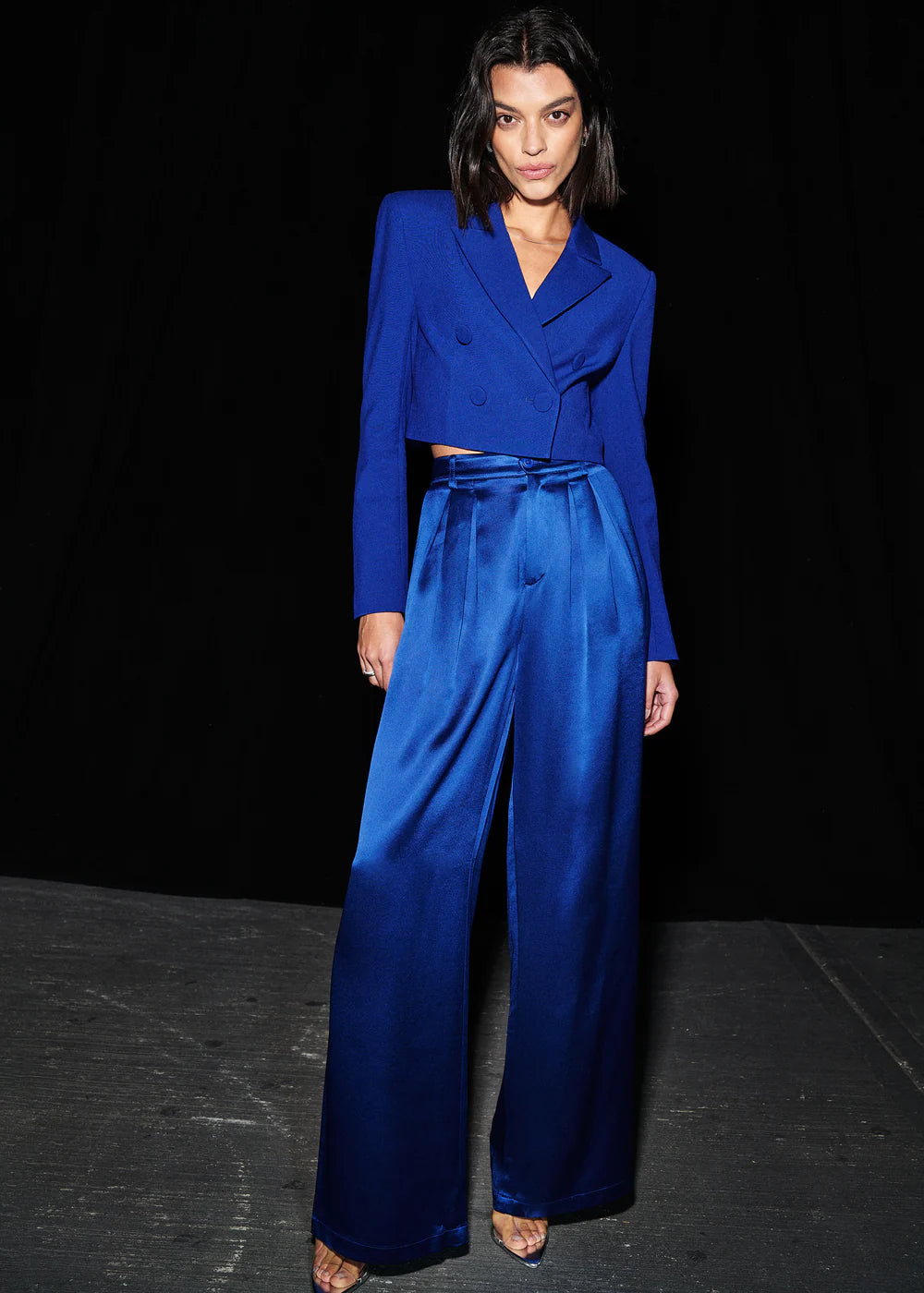 Davina Women's Lapis Blue Dress Pants - Comfortable Office & Business Casual Trousers for Work, Travel & Formal Occasions