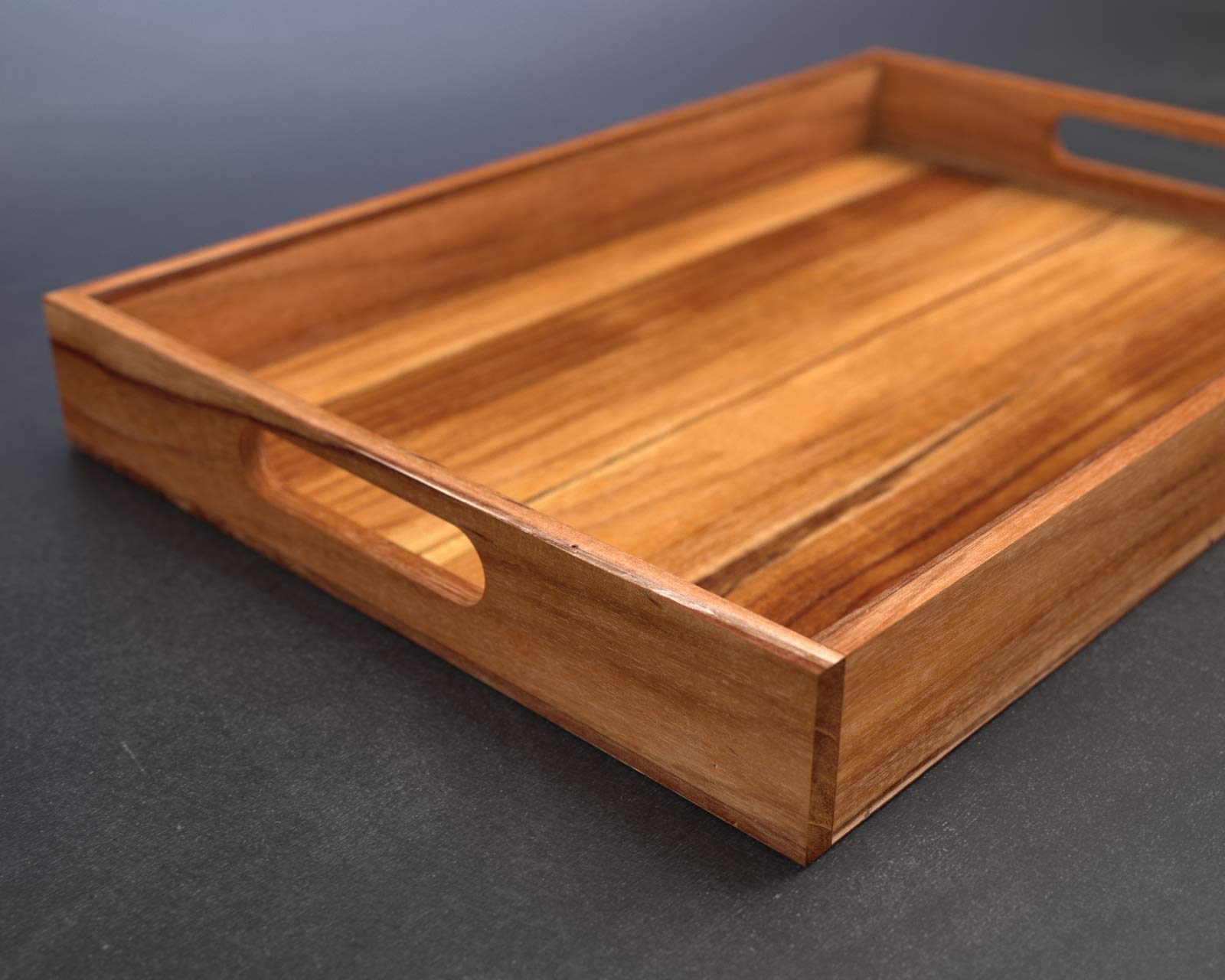 Handcrafted Teak Wood Serving Tray with Handles - Elegant Housewarming, Kitchen & Baking Gift for Women - Perfect for Entertaining, Breakfast in Bed & Home Decor