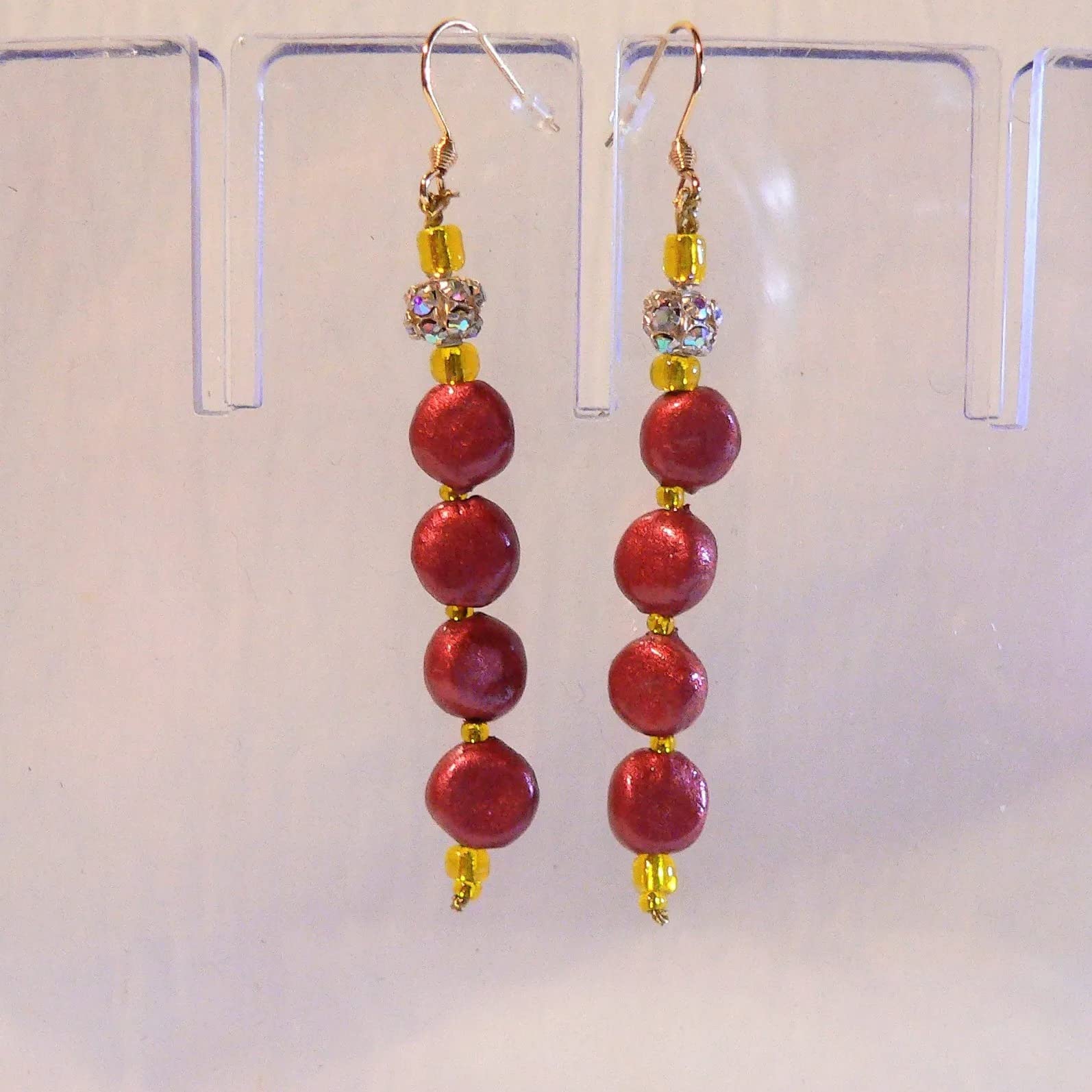 Elegant Red Ceramic Pearl Jewelry Set - Choker, Earrings & Bracelet for Women | Perfect for Parties, Weddings & Special Occasions