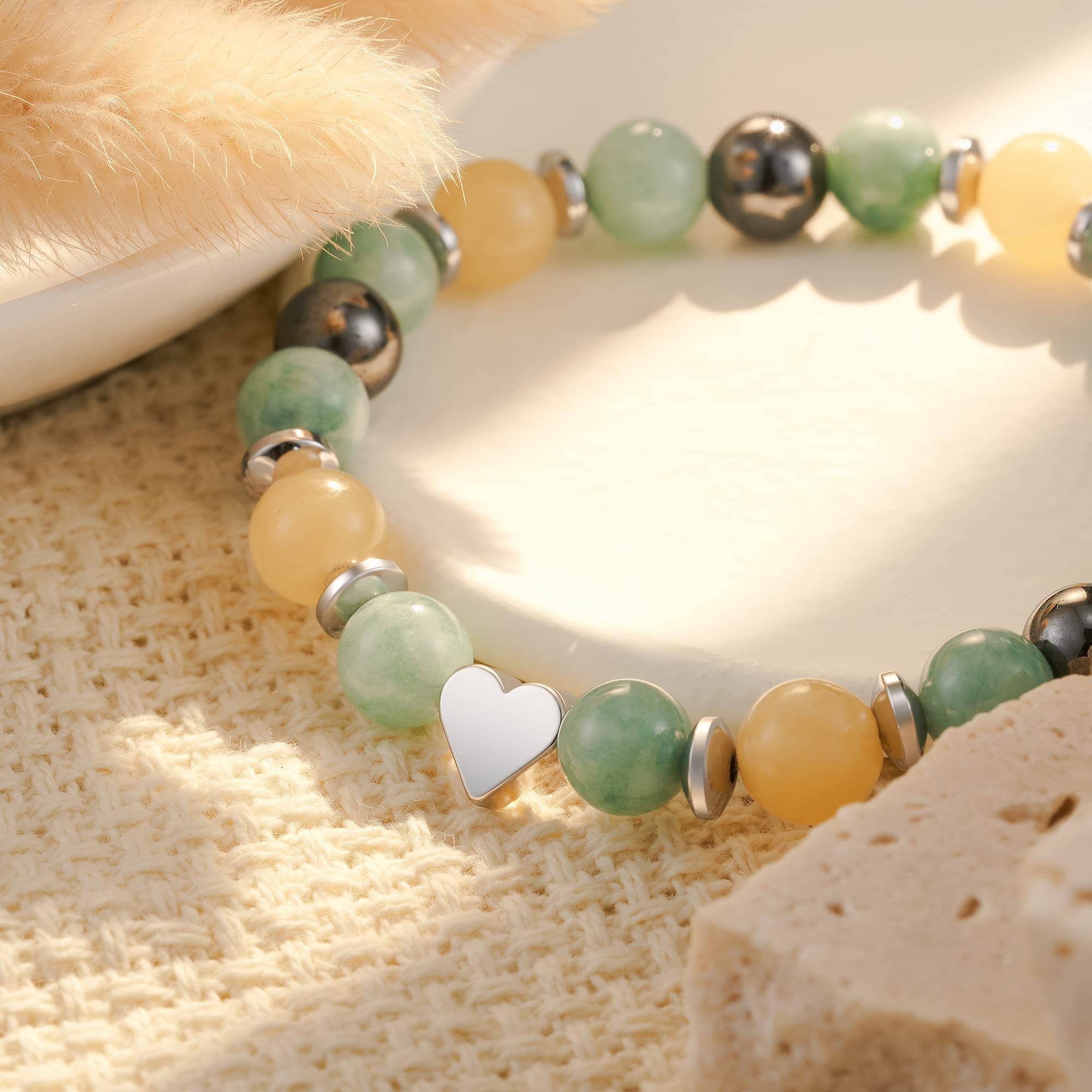 HGDEER Natural Stone Bracelet for Women - 
