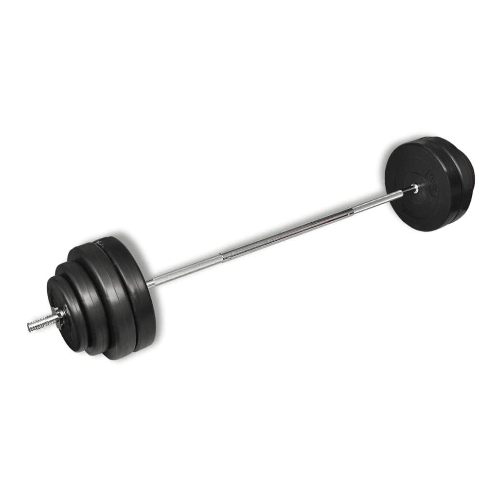 CHARMMA Olympic Barbell with Weight Plates Set - 132 lb Total Weight for Strength Training, Home Gym & CrossFit Workouts
