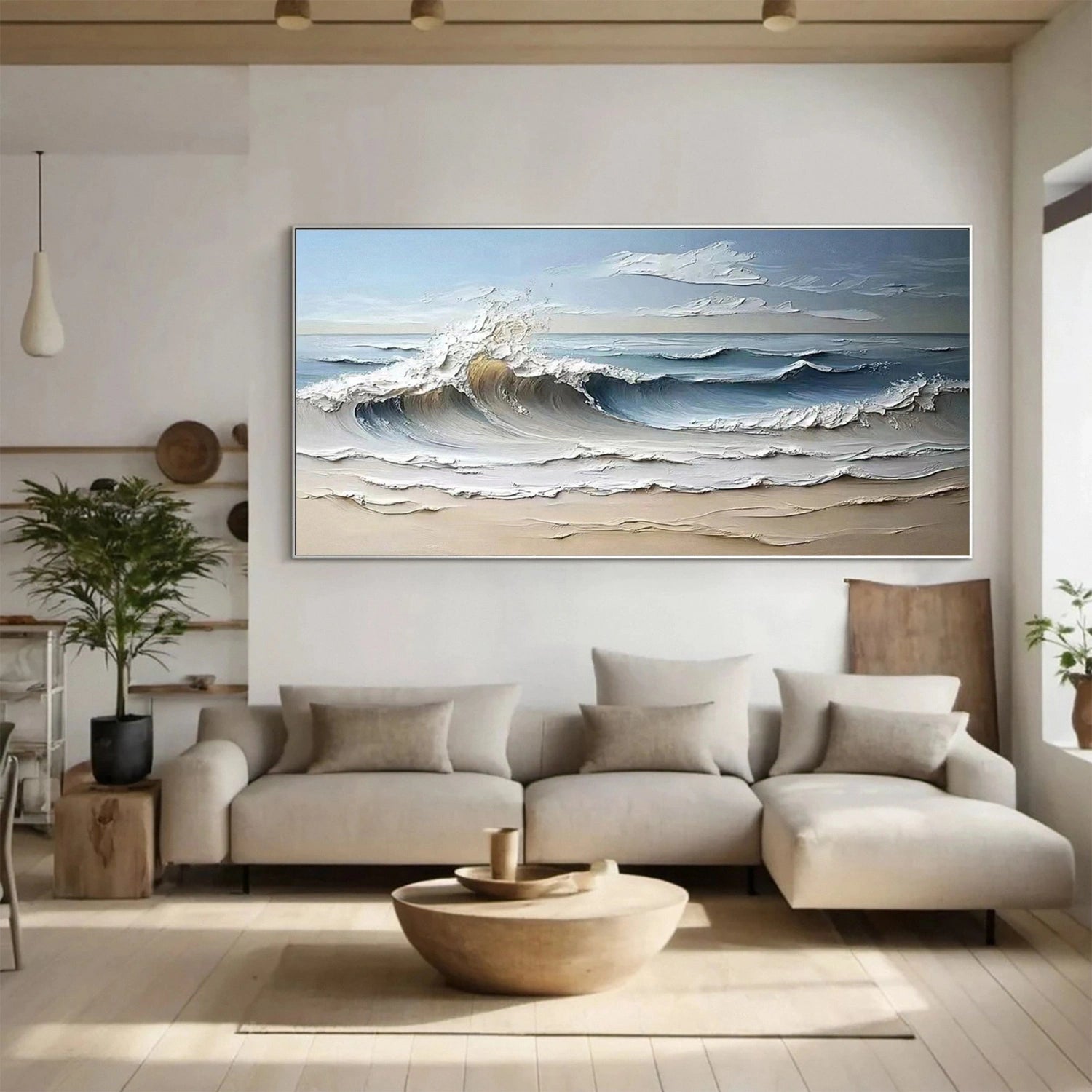 Ocean and Sky Painting #OS 240 - Stunning Handmade Wall Art for Home & Office Decor - Perfect for Living Room, Bedroom or Gift