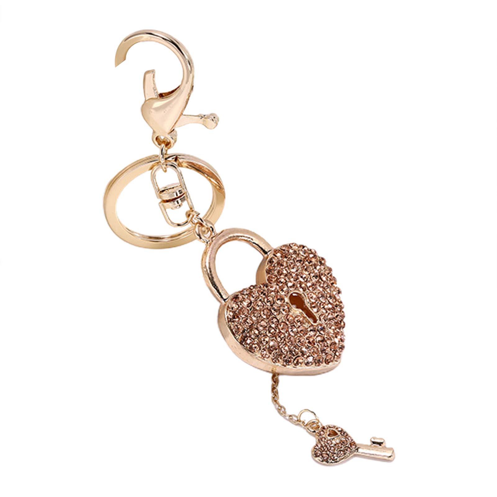 Faux Crystal Rhinestone Heart Keychain - Elegant Zinc Alloy Tassel Keyring for Women & Men | Perfect for Car Keys, Bags & Backpacks | Stylish Gift for Valentine's Day, Birthday & Anniversary