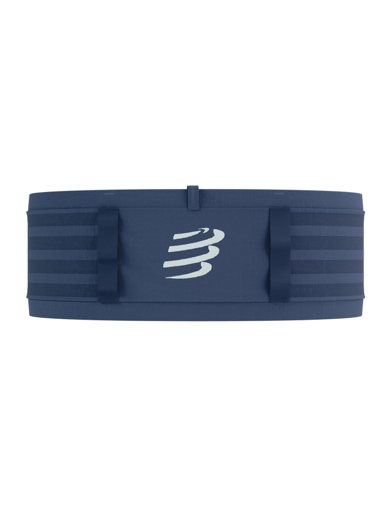 Compressport Unisex Free Belt Pro - Lightweight Running Belt for Men & Women, Adjustable Waist Pack for Hiking, Gym, Travel - Indigo Blue