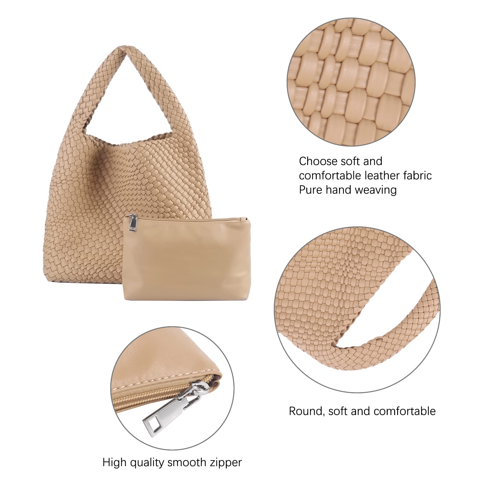 SUMICH Vegan Leather Hand-Woven Women's Tote Bag - Stylish Top Handle Satchel Purse for Ladies | Perfect for Work, Travel & Everyday Use