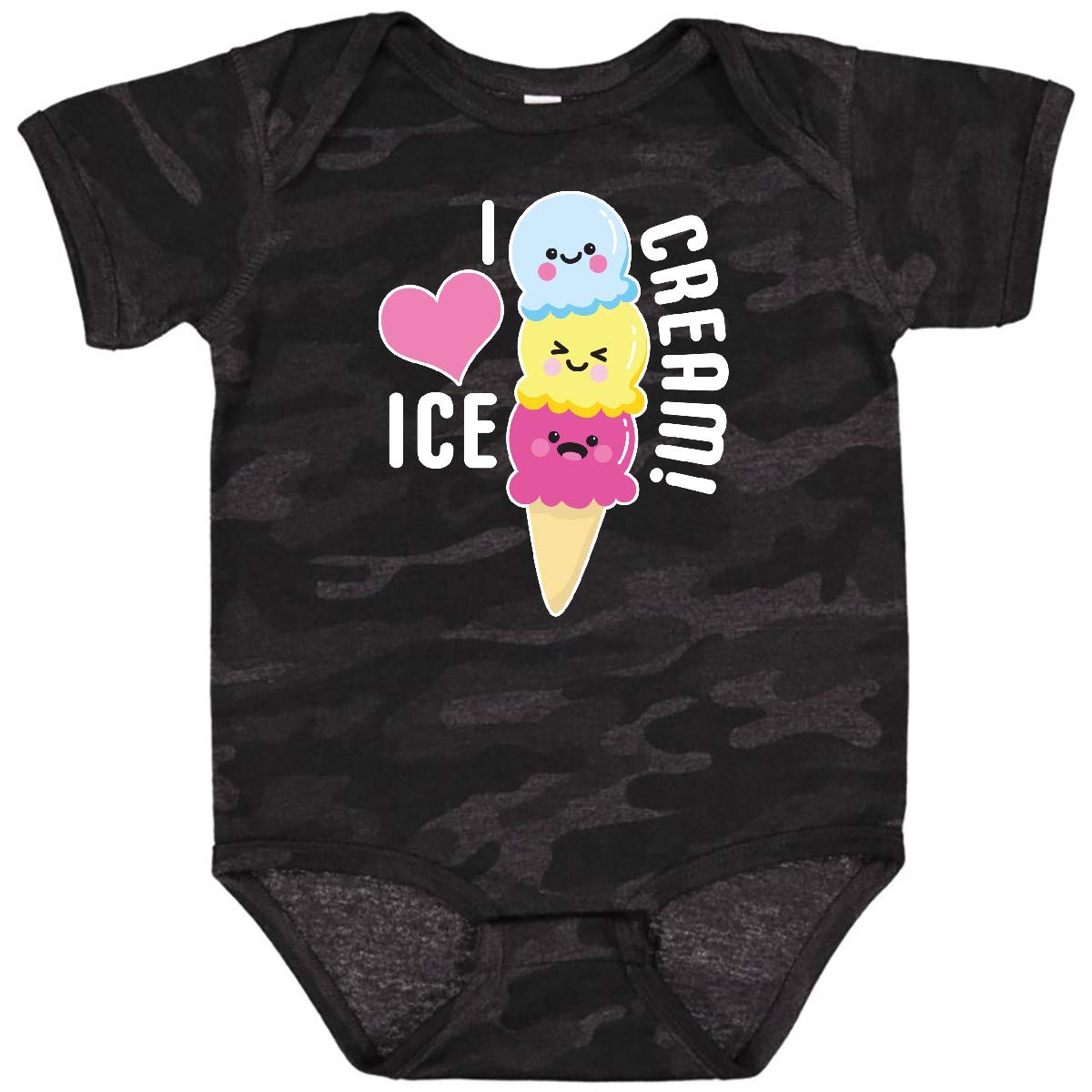 Inktastic I Love Ice Cream Cute Ice Cream Cone Baby Bodysuit - Soft & Comfortable Infant Onesie for Summer Outings & Photo Shoots