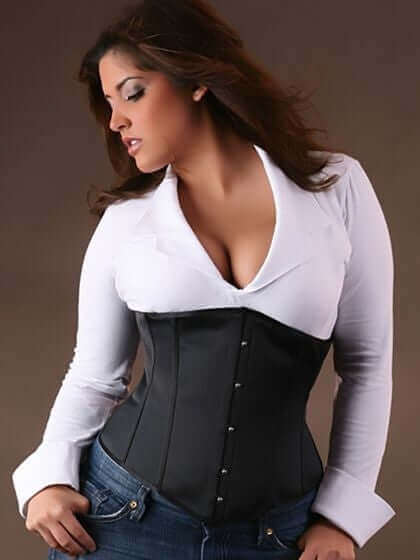 Plus Size Valentina Satin Underbust Corset with Steel Boning - Waist Training Corset for Women, Curve Enhancing Shapewear for Special Occasions & Burlesque Shows