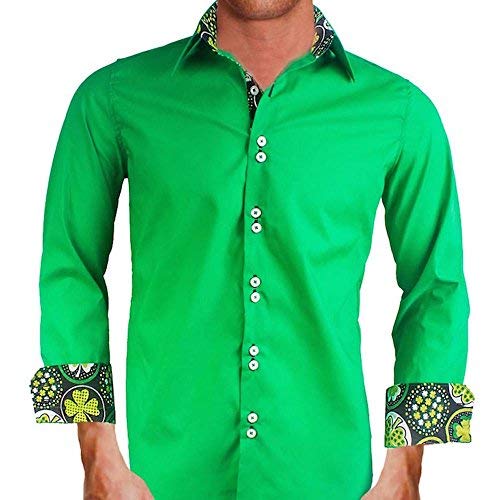 Lucky Charm Men's St. Patrick's Day Dress Shirts - Irish-Themed Button Down Shirt for Party, Pub Crawl & Holiday Celebration
