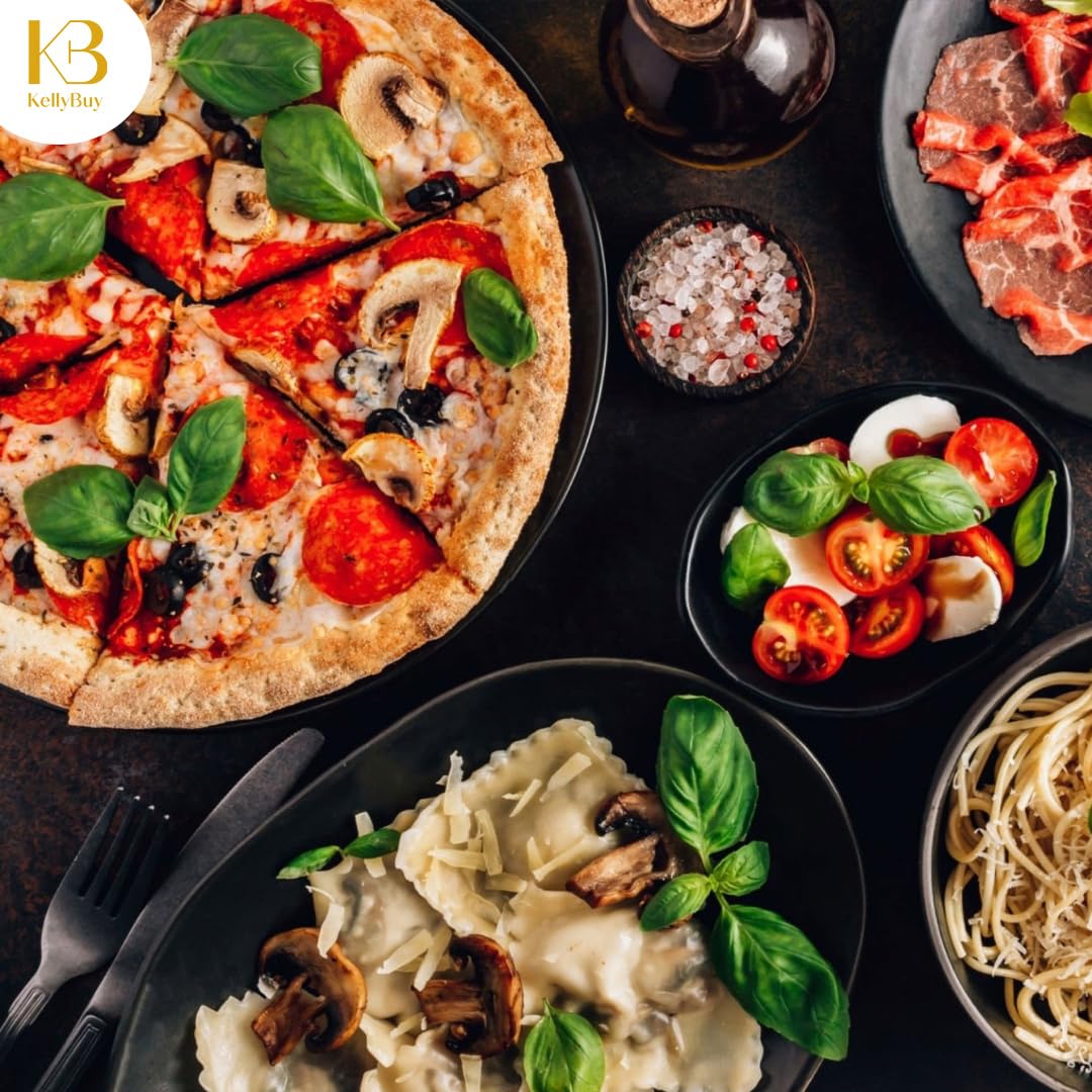 3-Pack Non-Stick Carbon Steel Pizza Pans with Holes - 12, 11 & 9 Inch Round Baking Pans for Oven - Perfect for Home, Restaurant & Commercial Use - Durable Black Coating for Even Heat Distribution