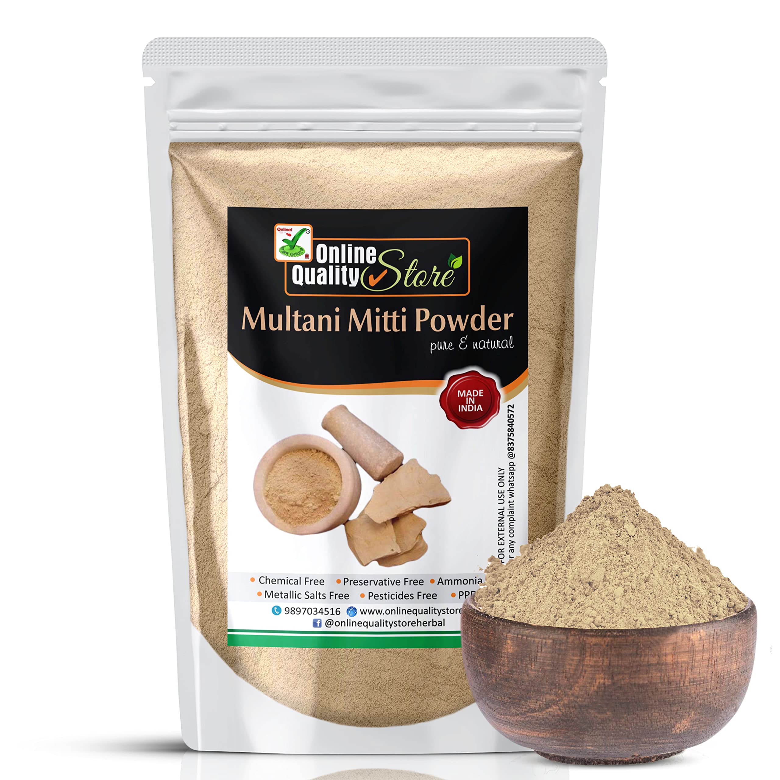 Pure Multani Mitti & Rose Water Face Pack - 300g Clay + 100ml Rosewater for Glowing Skin | Natural Facial Treatment for Acne, Blackheads & Oil Control | DIY Beauty Mask for Spa Day & Skin Detox