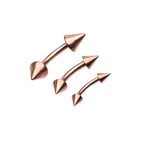 WildKlass Rose Gold Plated Spike Curved Barbell Ring for Women - Punk Gothic Jewelry for Ear Cartilage, Nose Piercing, Body Jewelry - Perfect for Parties, Concerts & Alternative Fashion