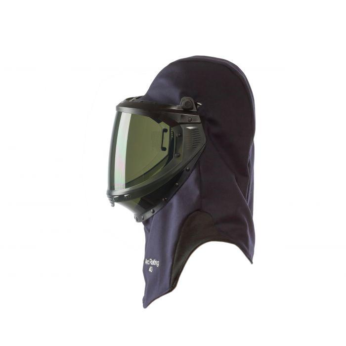 Arc Flash Resistant Lift Front Hood with Faceshield & Hard Hat - Slotted Adapter - National Safety Apparel Revolite | Fire & Electrical Hazard Protection for Industrial & Construction Workers