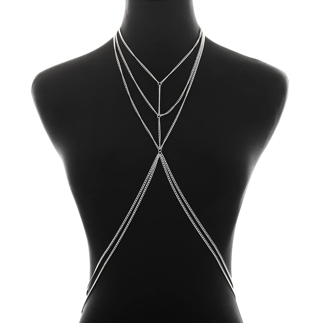 Sexy Body Chain Jewelry for Women - Bikini Harness Necklace, Bra Strap Chain, Fashion Body Jewelry for Beach, Club & Festival Outfits