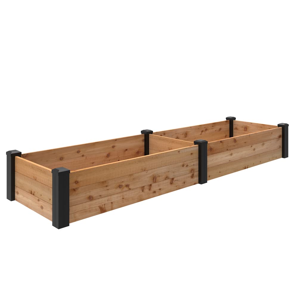 2 ft. x 8 ft. Natural Cedar Raised Garden Bed Kit - Outdoor Gardening Essentials for Vegetables, Herbs & Flowers - Perfect for Backyards, Patios & Small Spaces