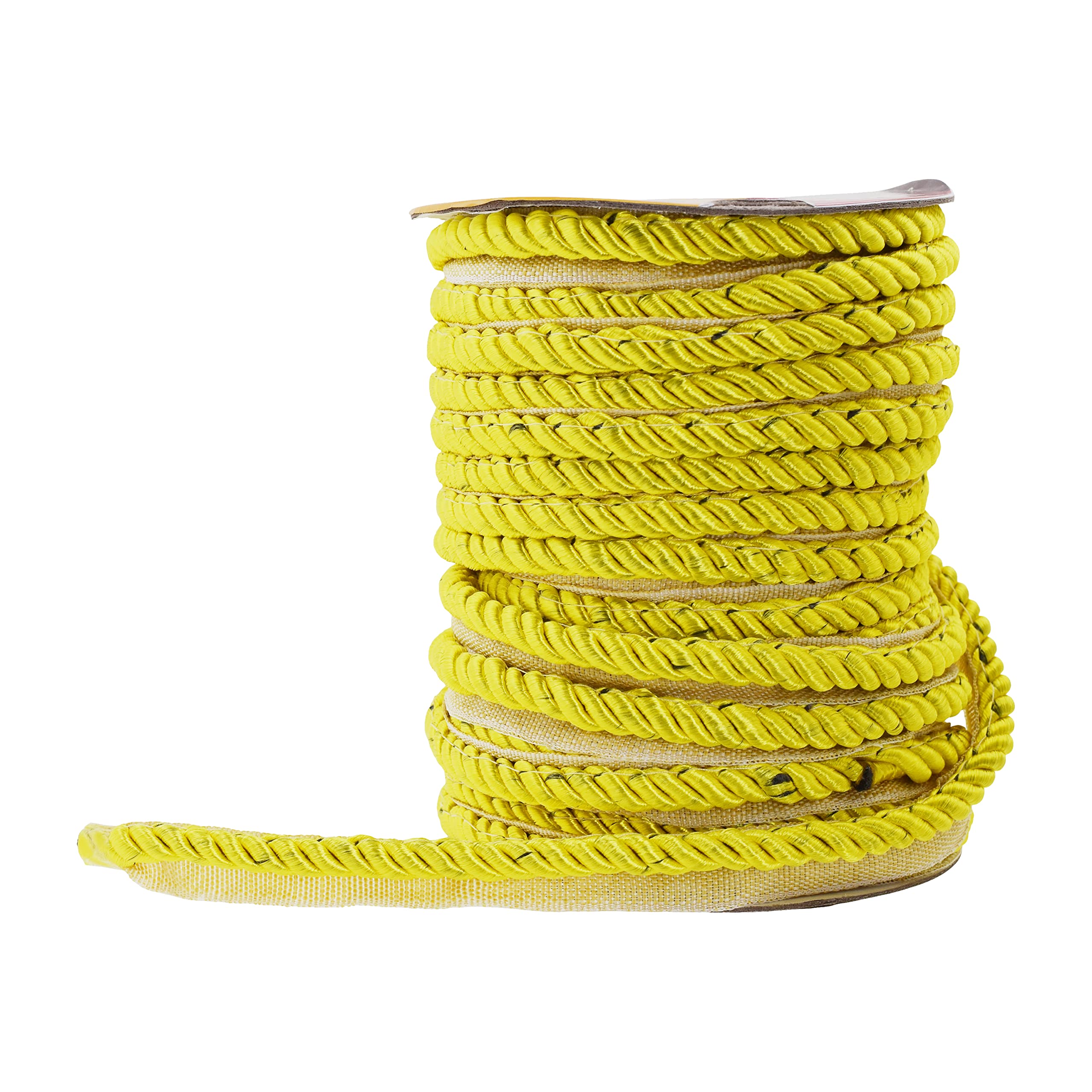 Mandala Crafts Twisted Lip Cord Trim by The Yard - Yellow Sewing Piping Cord for Pillows, Upholstery, Edge Trim | DIY Home Decor, Cushions, Clothing & Craft Projects