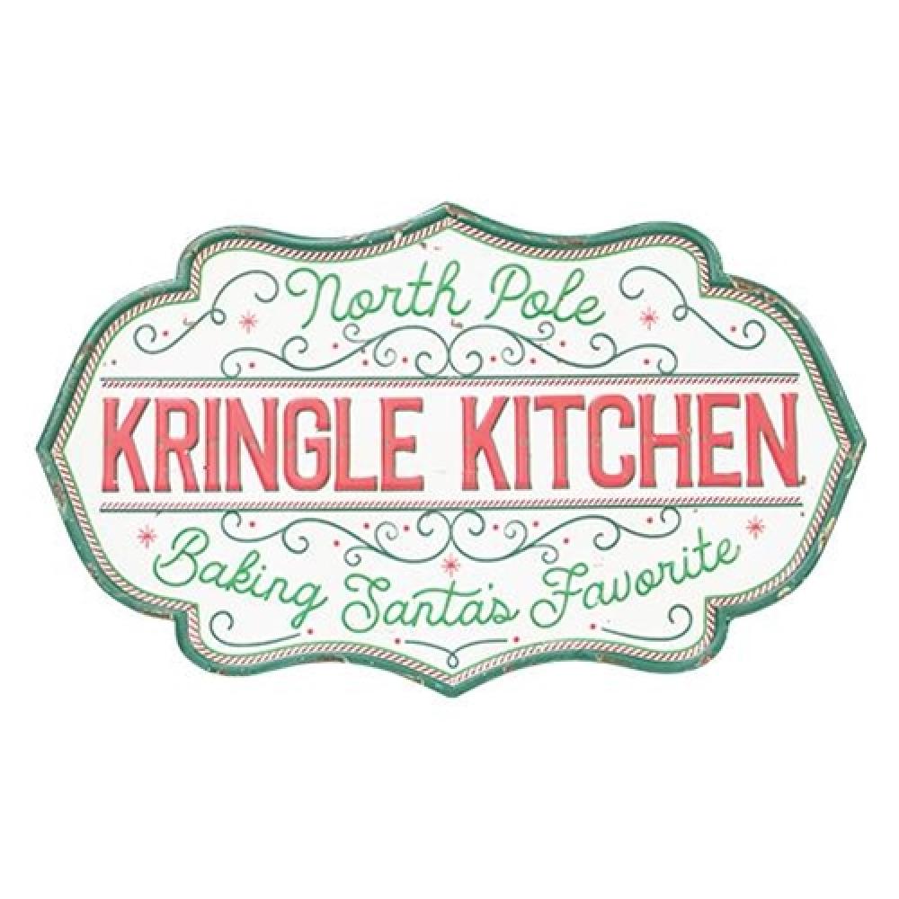 Vintage Kringle Kitchen Metal Sign - Rustic Tin Wall Decor for Farmhouse, Cafe & Restaurant - Perfect for Home, Kitchen & Bar Decor