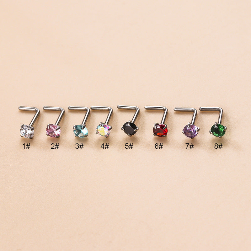 20G Surgical Steel L Bend Small Nose Stud - Hypoallergenic Nose Ring for Sensitive Skin | Perfect for Everyday Wear, Piercing Healing & Fashion Jewelry (HSPJ819)