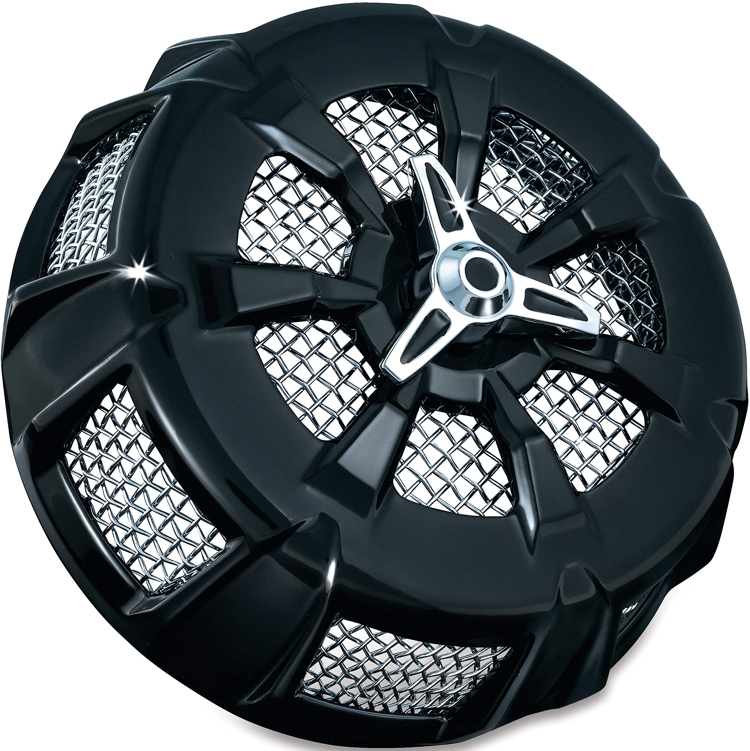 Kuryakyn 9438 Alley Cat Air Cleaner & Filter Cover for 1999-2017 Harley-Davidson Motorcycles - Gloss Black Replacement Part - Improve Engine Performance & Custom Bike Style