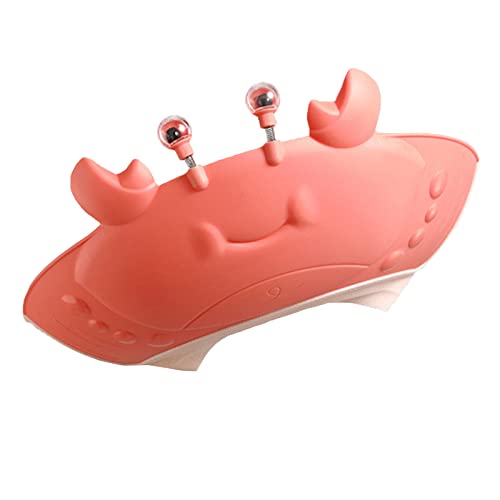 Waterproof Silicone Baby Shower Cap - Adjustable Toddler Bath Hat for Ear & Eye Protection, Cute Crab Design | Perfect for Infant Hair Washing, Bath Time & Sensitive Skin Care