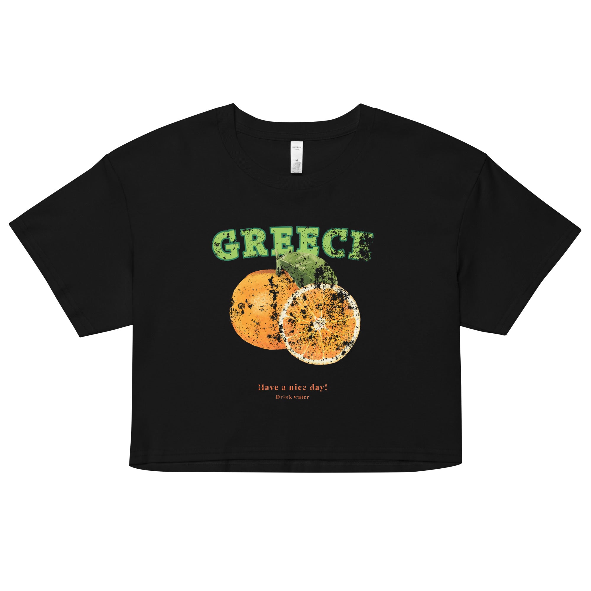 Women's Stylish Greece Print Crop Top Shirt - Trendy Summer Casual T-Shirt for Beach, Vacation & Streetwear Fashion