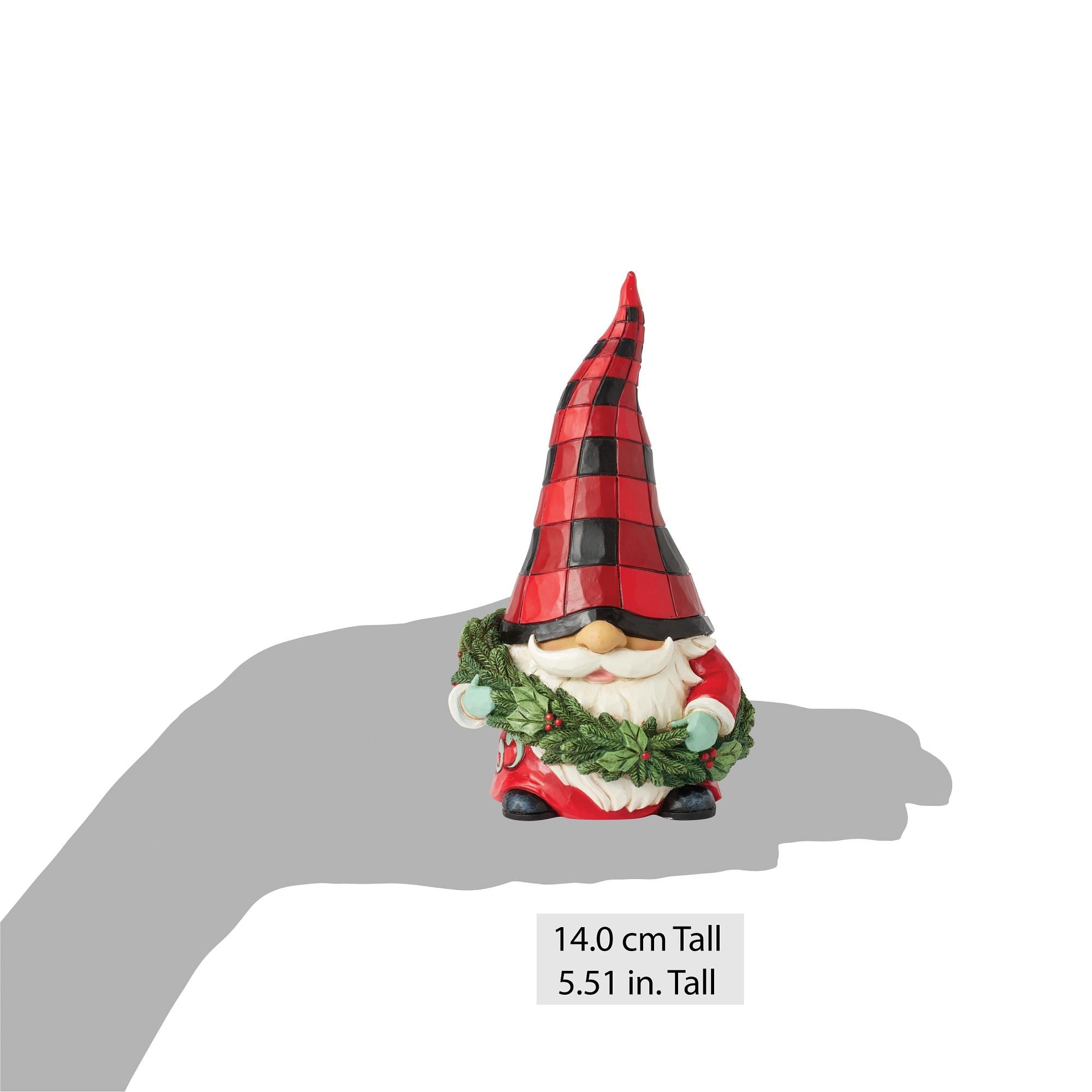 Highland Glen Gnome Wreath Figurine - Christmas Holiday Outdoor Garden Decor for Front Door, Patio & Yard Decoration