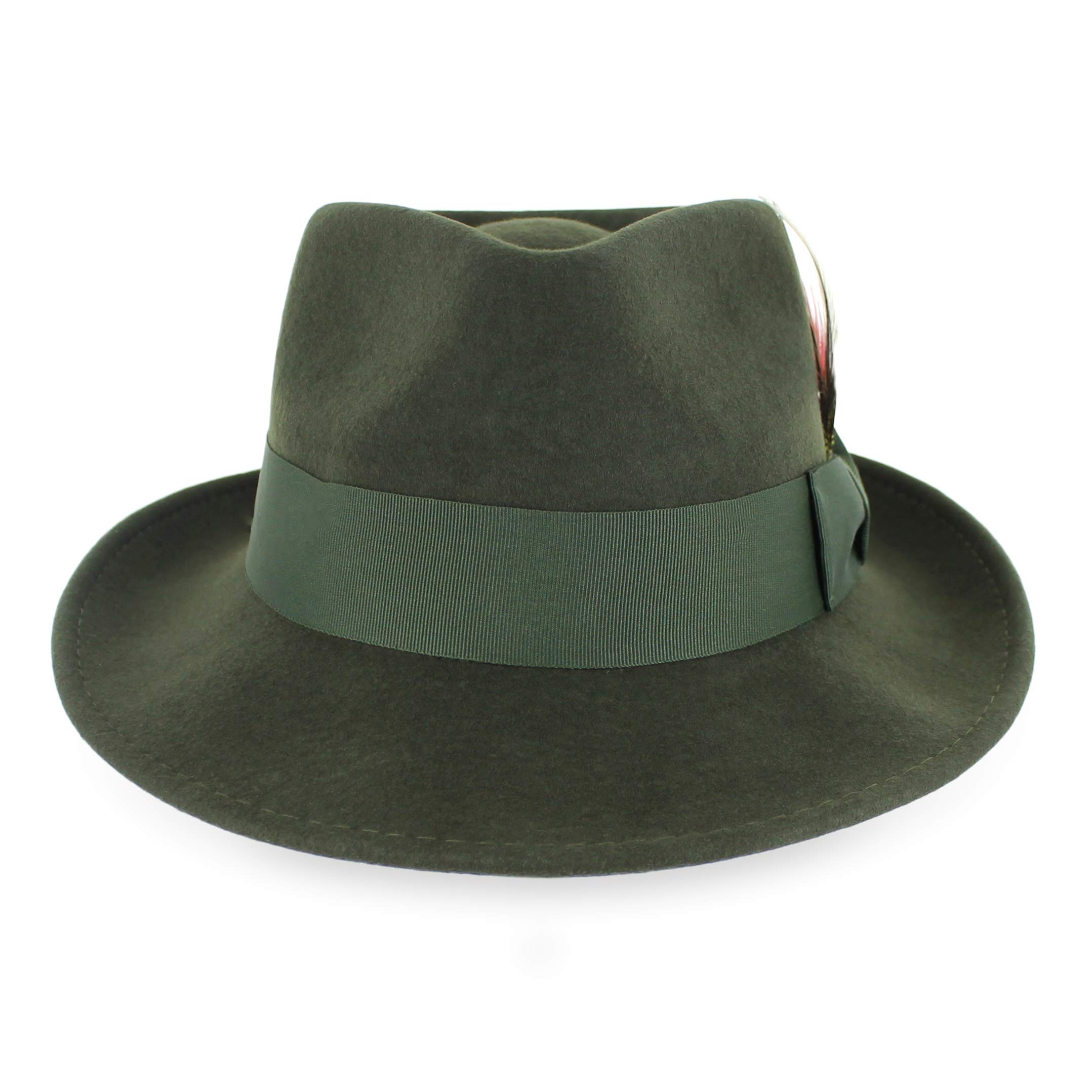 Crushable Wool Fedora Hat for Men - Stain Resistant, Black/Grey/Navy/Brown - Perfect for Outdoor & Casual Wear