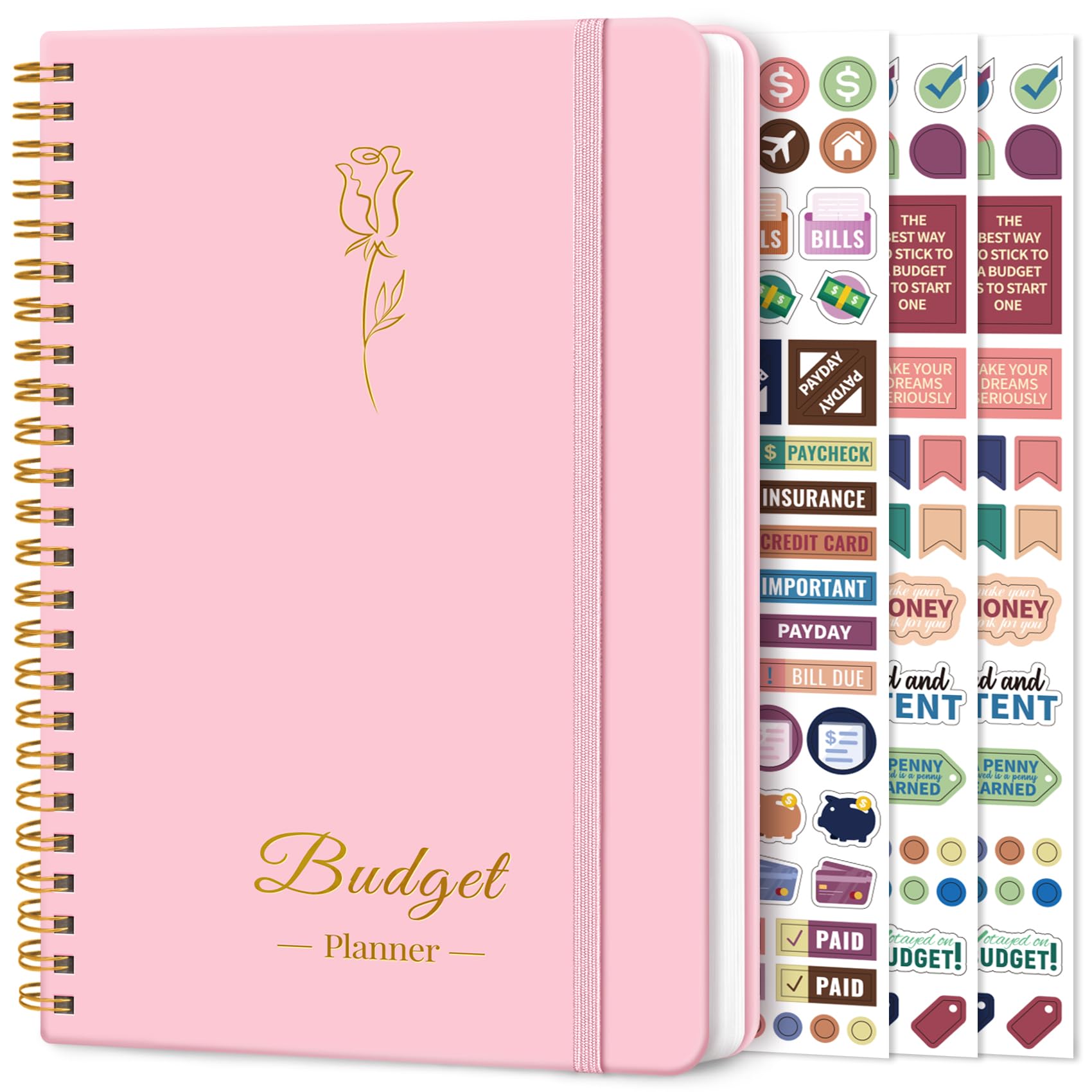 2025 Monthly Budget Planner - Undated Expense & Bill Tracker | 12-Month Financial Organizer for Money Management | Personal Finance Notebook for Students, Home & Office Use - Pink