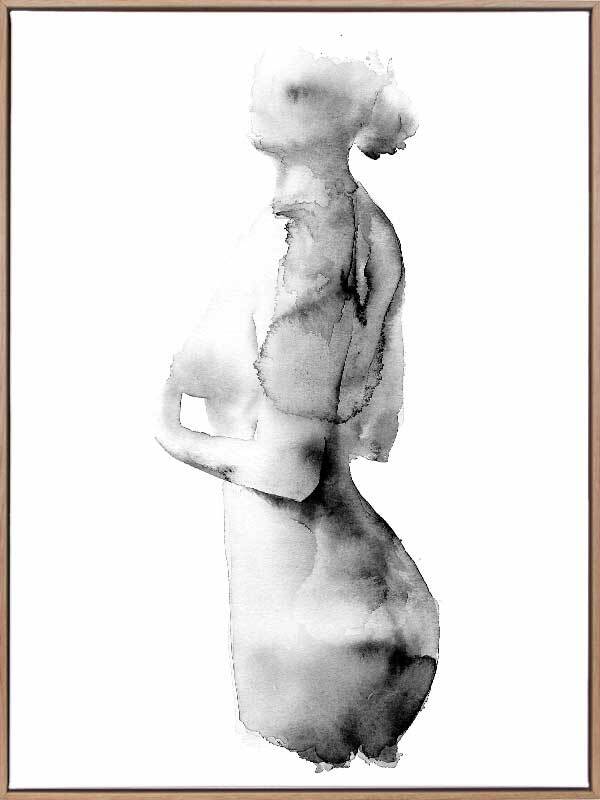 Flawless Female Charcoal II Canvas Art Print - Elegant Home Decor for Living Room, Bedroom & Office Wall Art