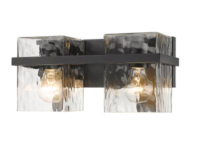 Beth Matte Black Vanity Light - Modern Bathroom Wall Sconce with Clear Glass Shades, Perfect for Makeup Mirror Lighting and Bathroom Decor