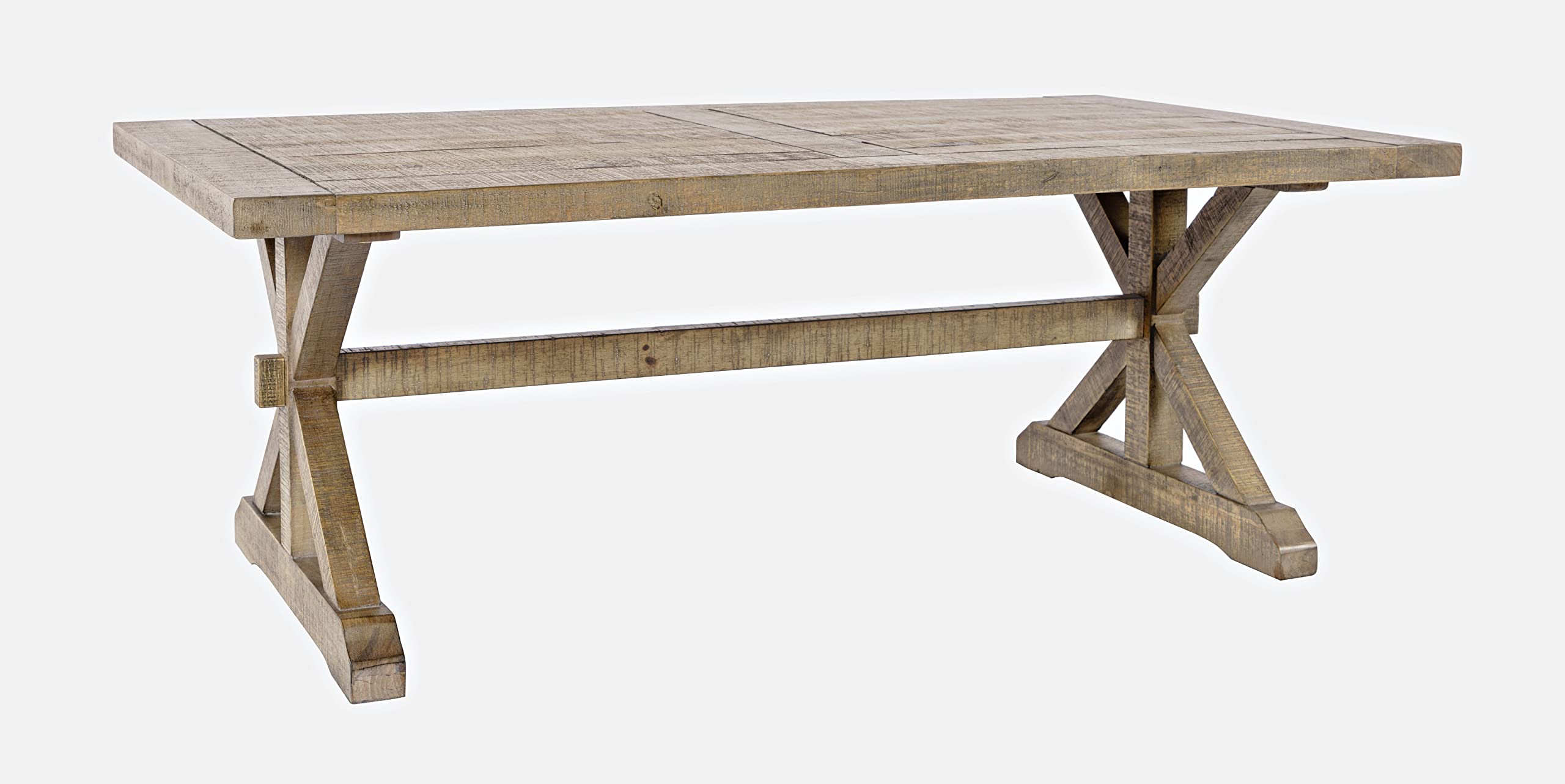 Jofran Carlyle Crossing Distressed Rustic Solid Wood Coffee Table - Farmhouse Style Living Room Furniture for Home Decor, Perfect for Living Spaces, Family Rooms & Cozy Lounges
