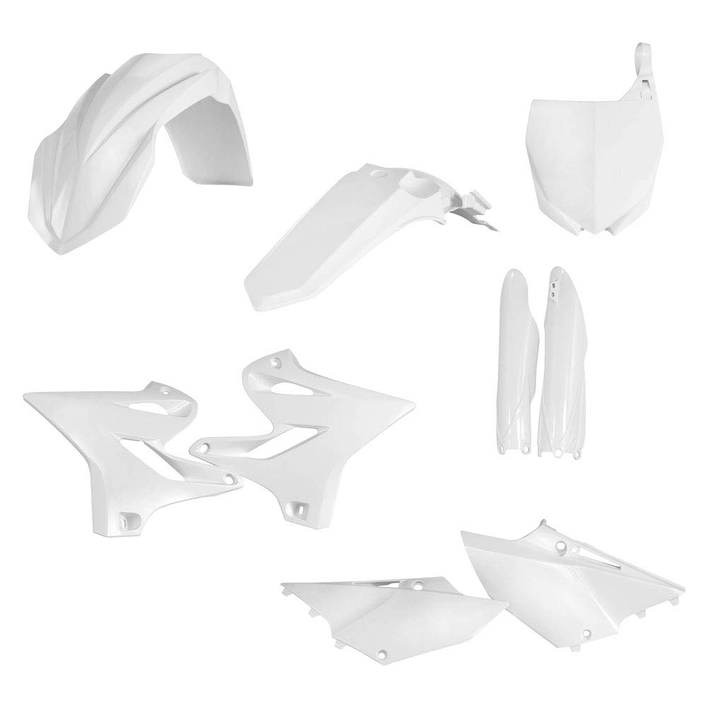 Acerbis Full Plastic Kit White for Yamaha YZ250X Dirt Bike (2016-2018) - Replacement Body Panels for Off-Road Racing & Trail Riding