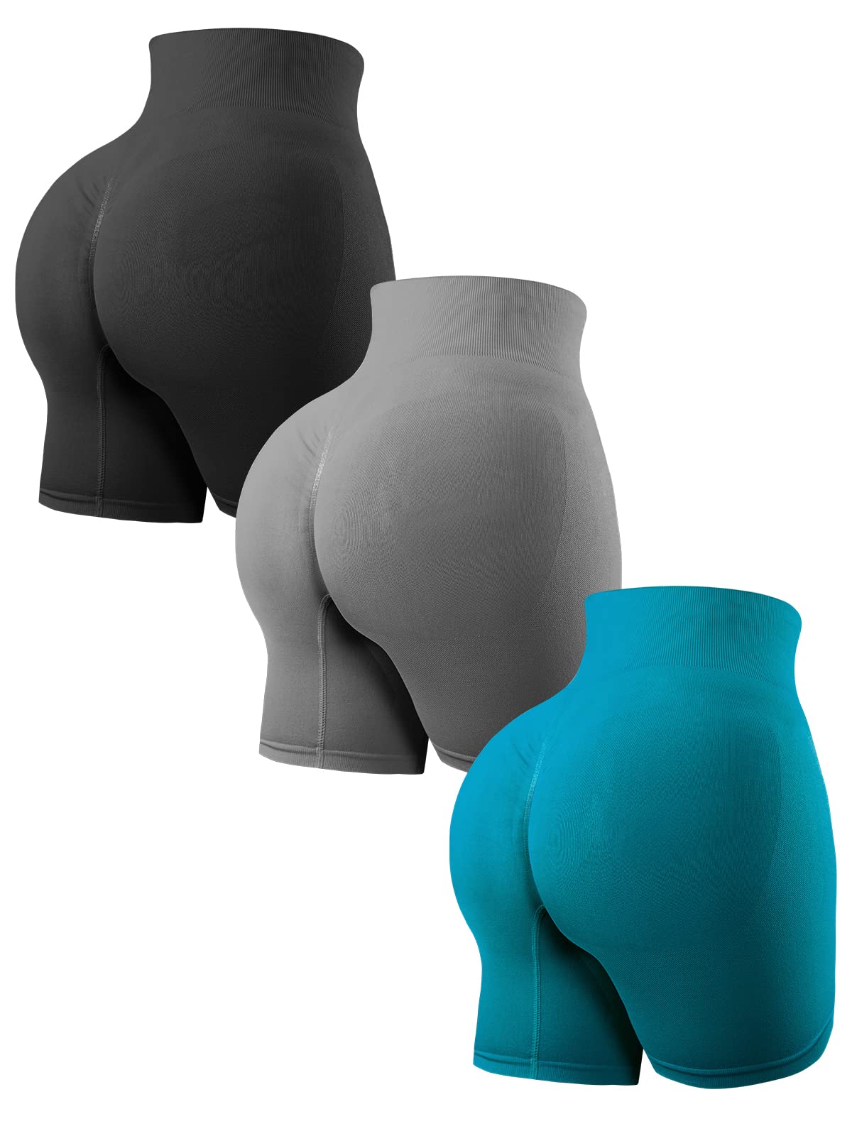SPICE UNION 3 Pack Women's High Waist Biker Shorts - Scrunch Butt Lifting Spandex Workout Shorts for Running, Gym & Yoga | Perfect for Fitness, Cycling & Lounge Wear