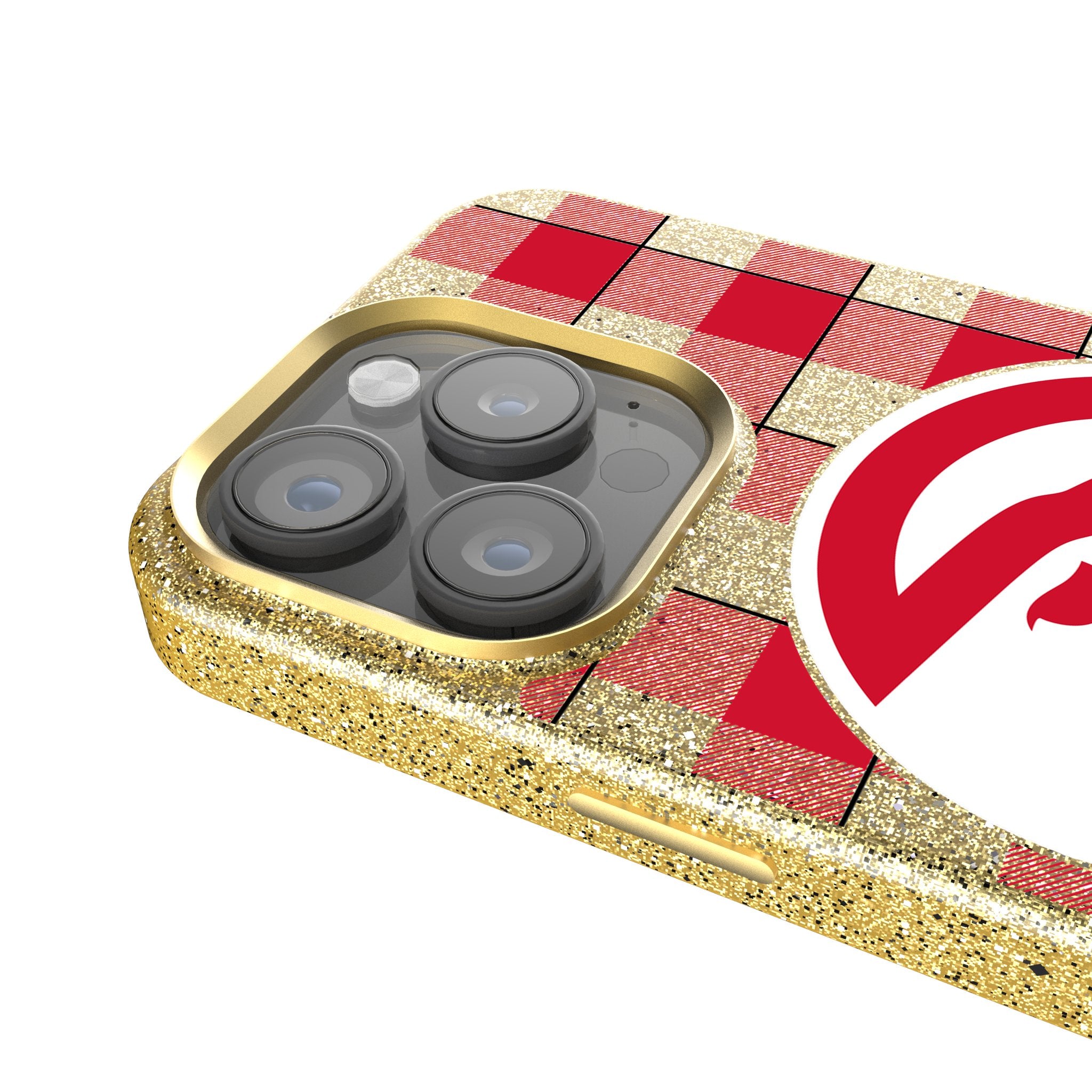 Atlanta Hawks Plaid Rhinestone Phone Case - Stylish & Protective Cover for iPhone & Android - Perfect for Basketball Fans & Game Days