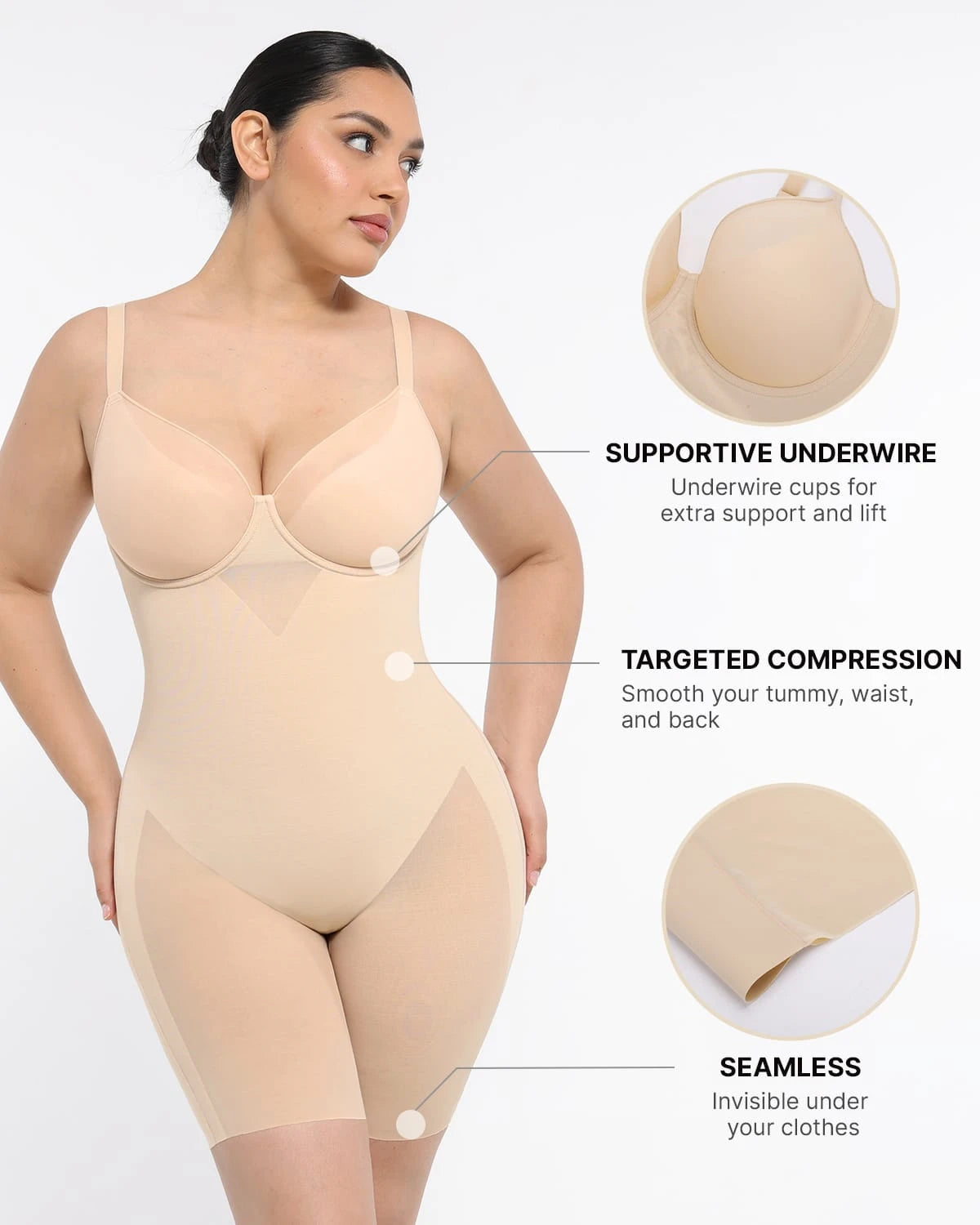 AirSlim® Full Coverage Seamless Shaping Bodysuit for Women - Tummy Control Shapewear for Slimming & Smoothing - Perfect Under Dresses & Formal Wear