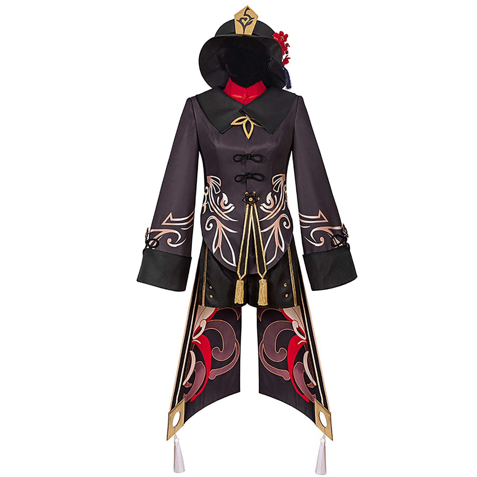 Anime Hu Tao Cosplay Costume for Women - Full Outfit with Hat | Halloween Cosplay, Genshin Impact Costume, Convention & Party Dress Up